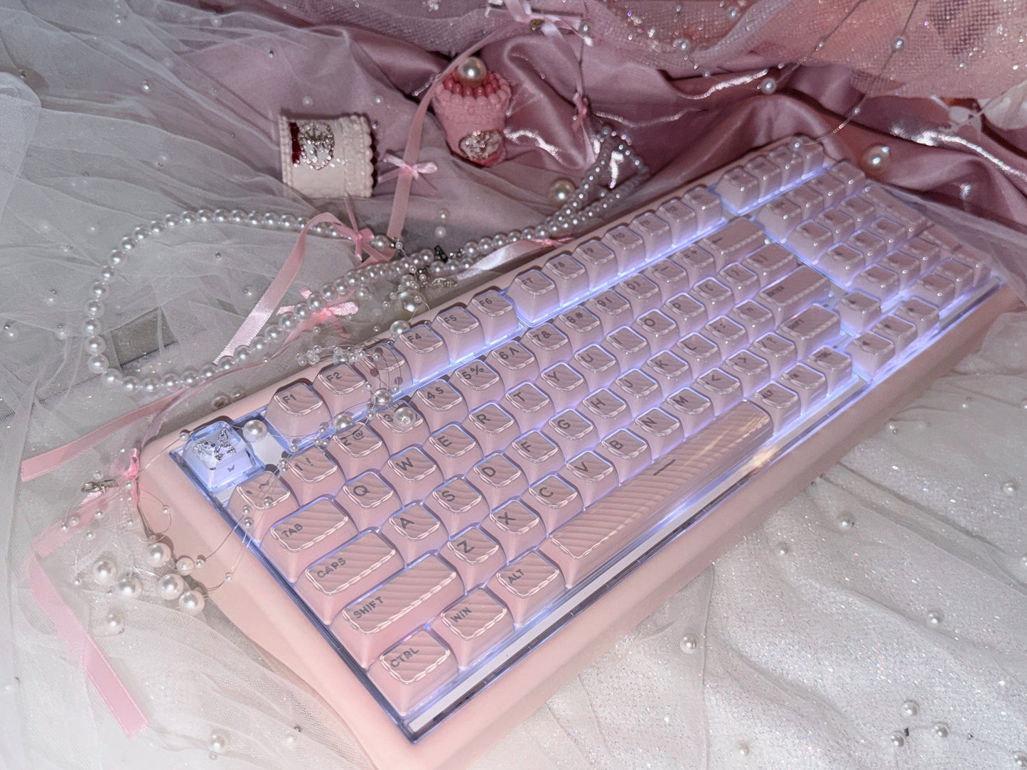 Unboxing Sample For Sales ONLY 1 Instock ainbell base99 pale pink silent switch tri-mode wireless mechanical keyboard