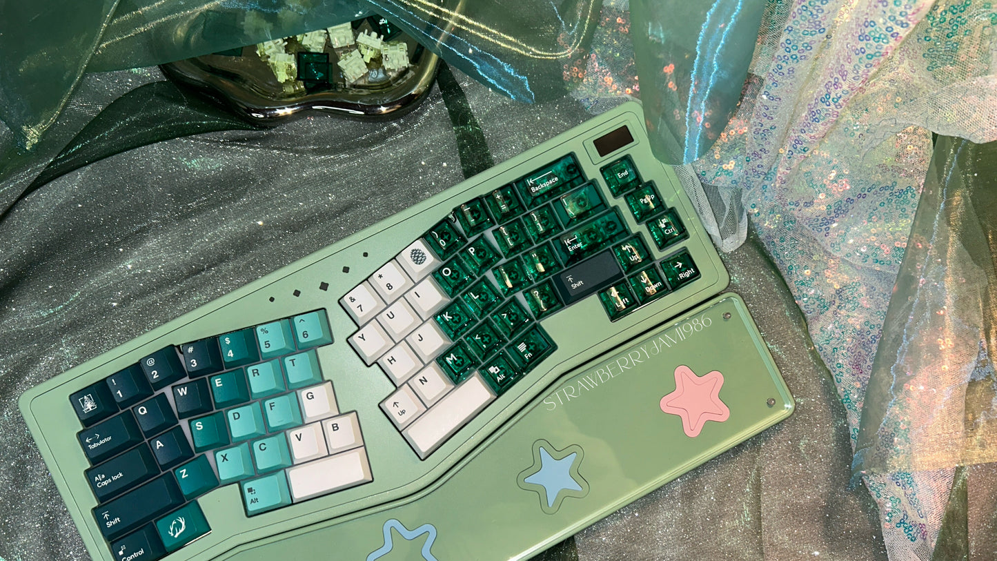 Preorder Prebuilt StarAlice Aluminum Customized Mechanical Keyboard & Wristrest Set