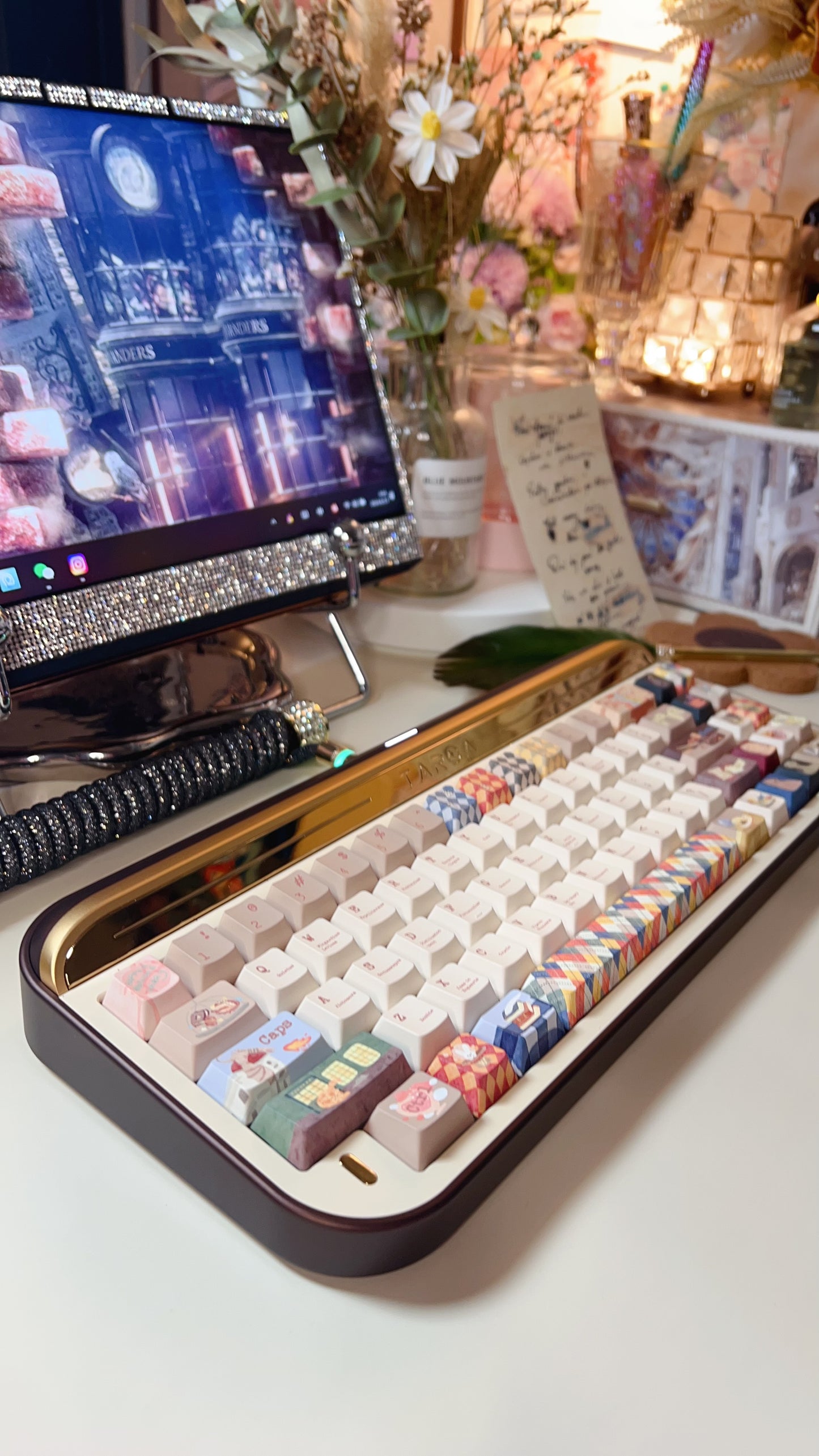 【Preorder】Prebuilt Targa65 Brown Aluminum Customized Mechanical Keyboard Harry Potter Theme