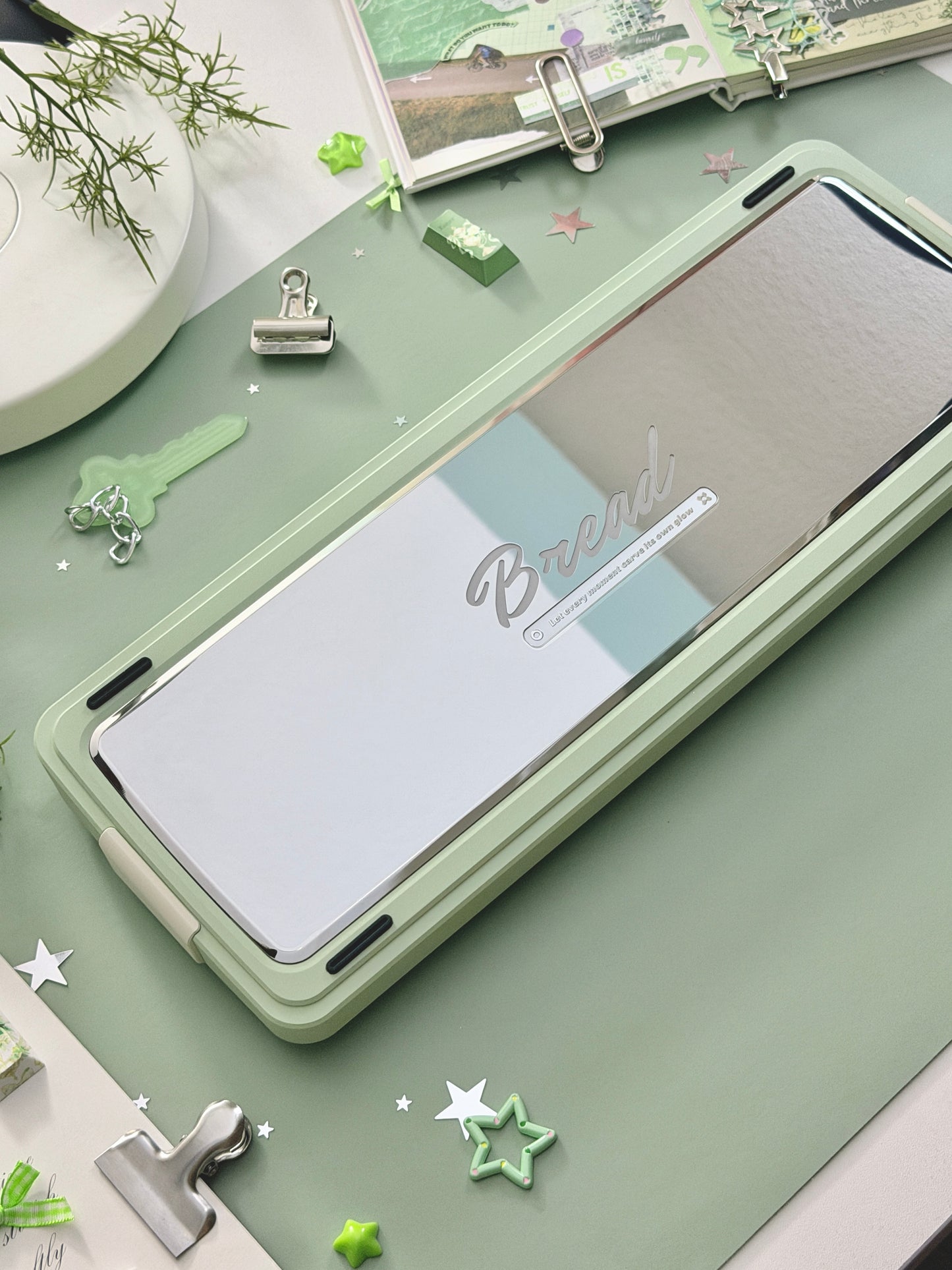 ONLY 1 Instock Prebuilt Aluminum Custom Mechanical Keyboard Bread80 Wireless Matcha Green Set
