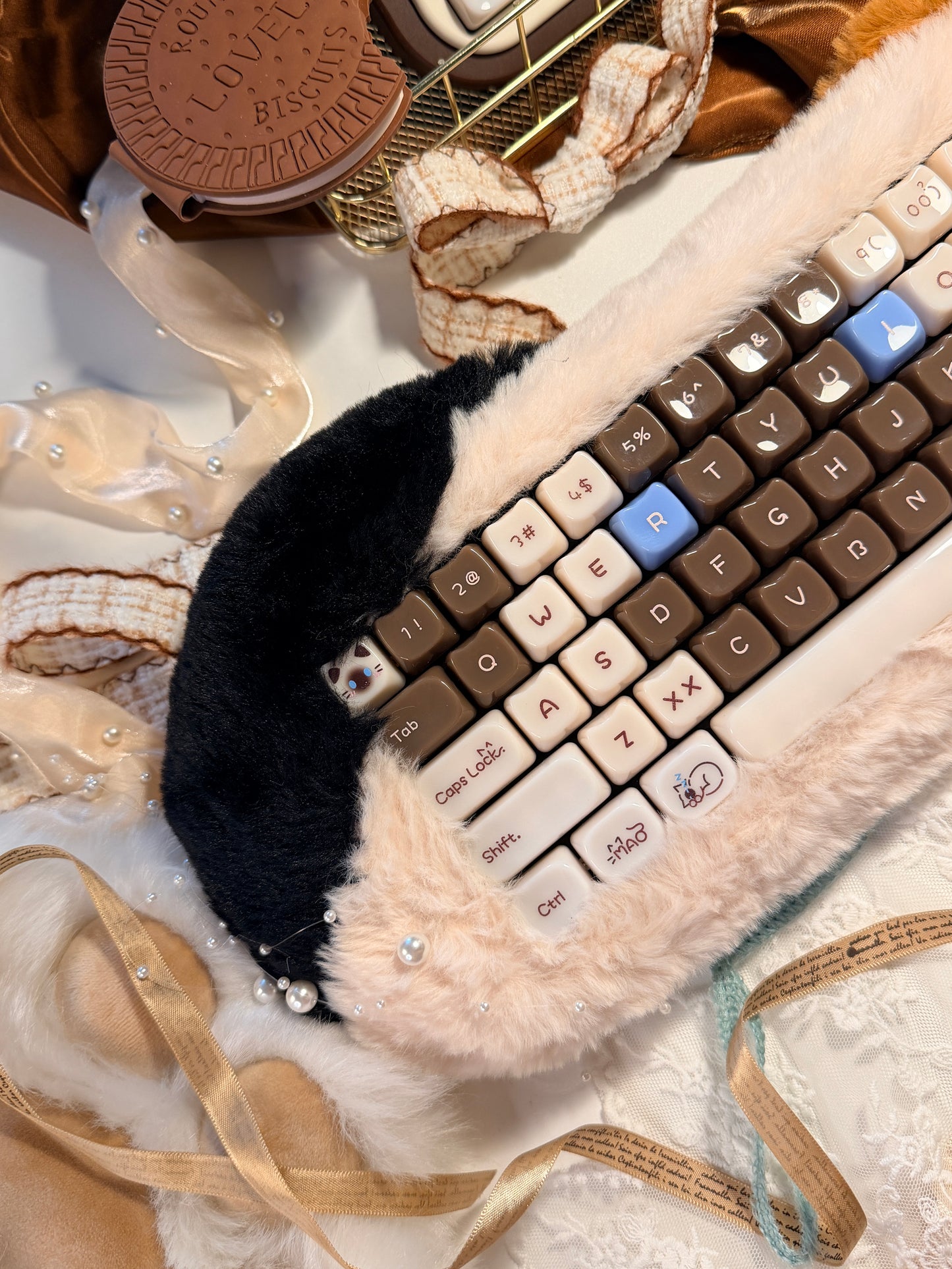 ONLY 1 Instock Prebuilt Aluminum Customized Mechanical Keyboard Petbrick65 CatSet