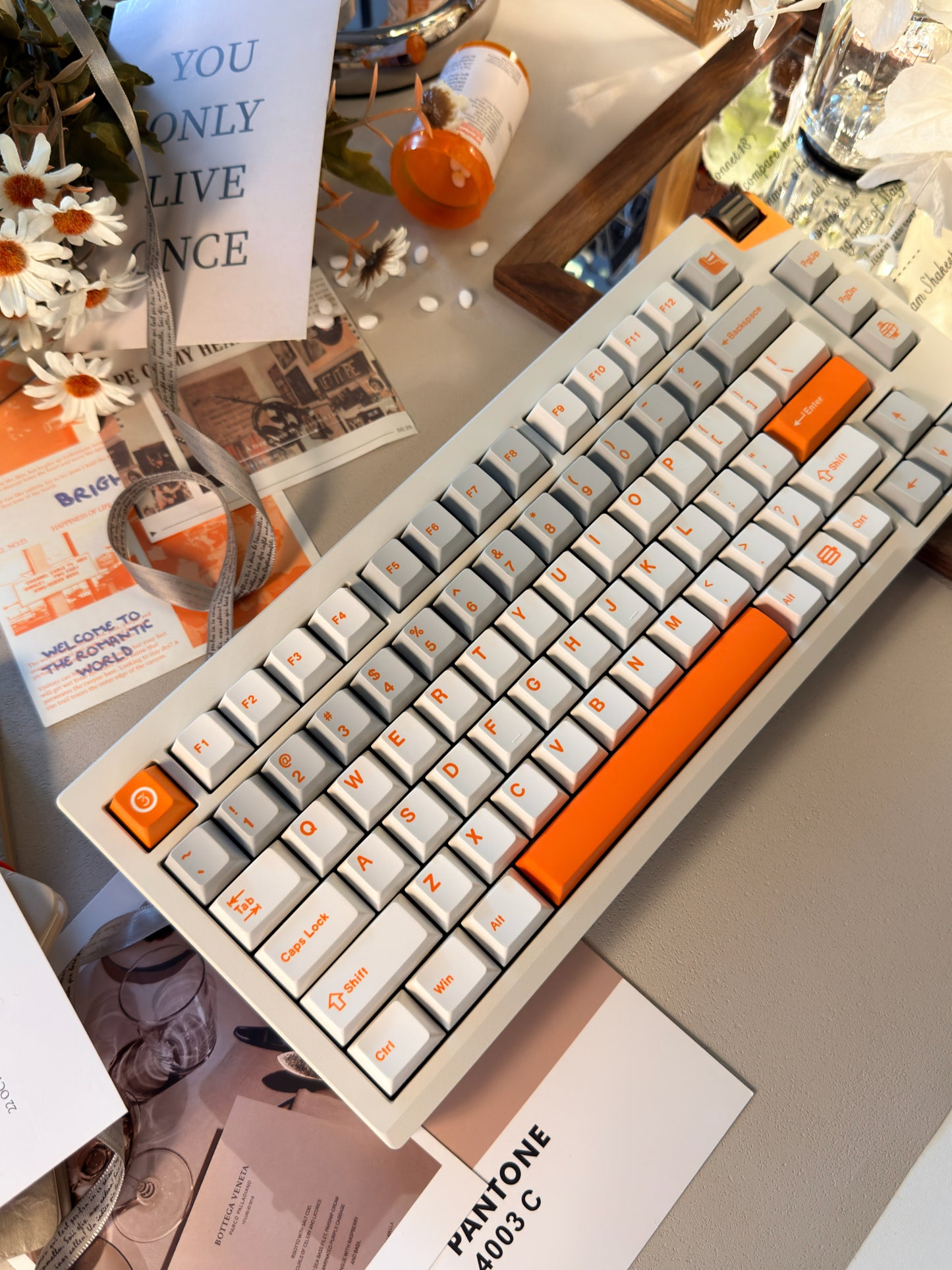 Unboxing Sample For Sales ONLY 1 Instock LUMINKEY75 V2 Tri-Mode Custom Mechanical Keyboard Warm Orange-White