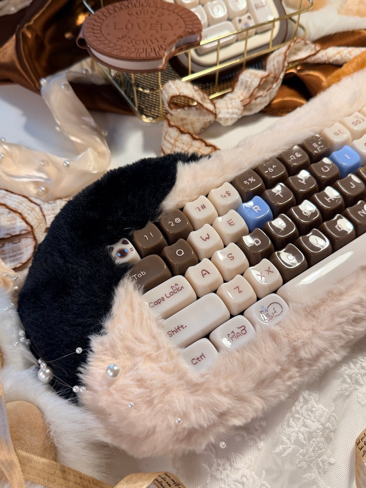 ONLY 1 Instock Prebuilt Aluminum Customized Mechanical Keyboard Petbrick65 CatSet