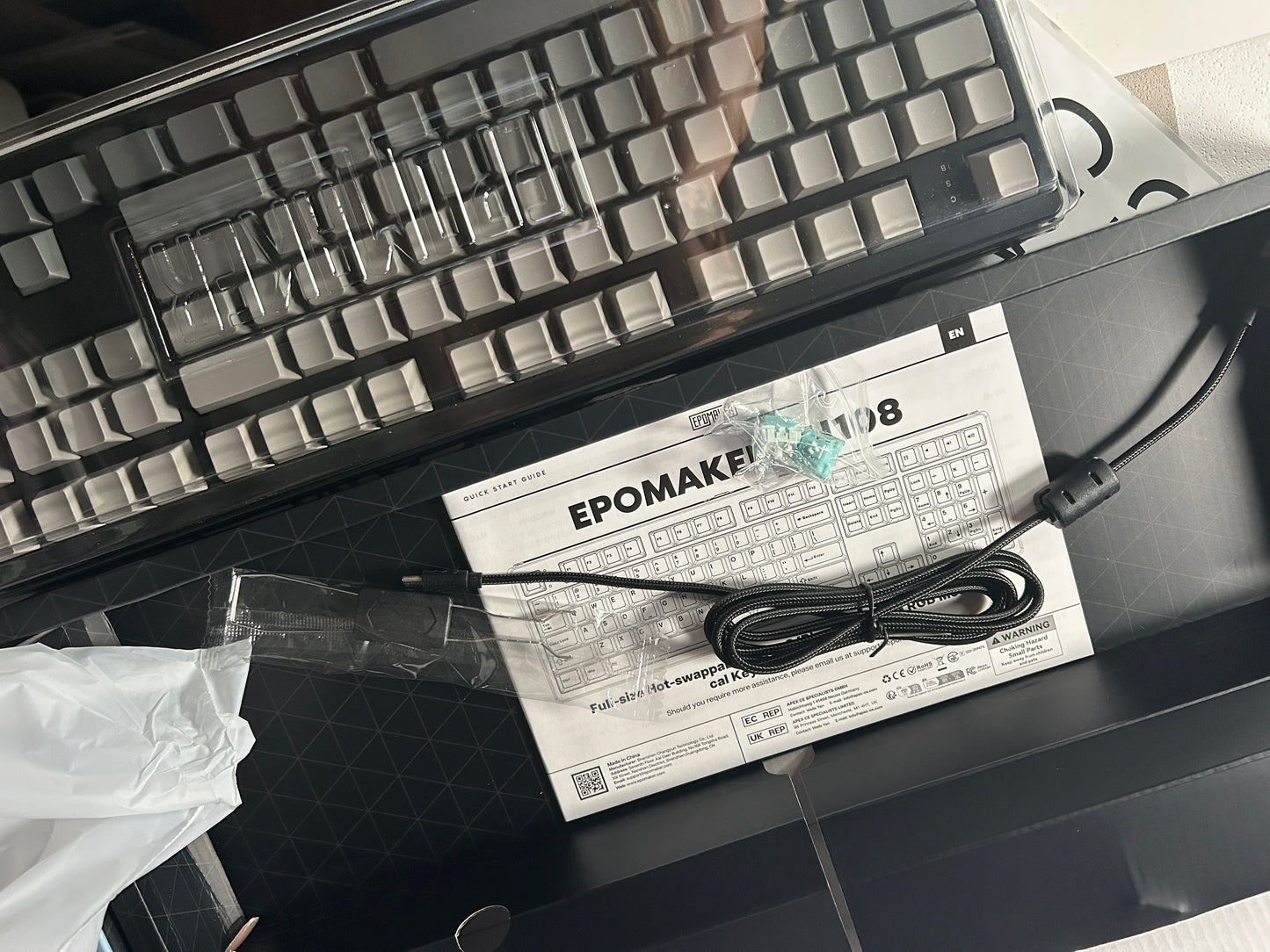 Unboxing Sample For Sales ONLY 1 Instock EPOMAKER TH108 Grey Black Gasket-Mount Hot-Swappable Custom Keyboard