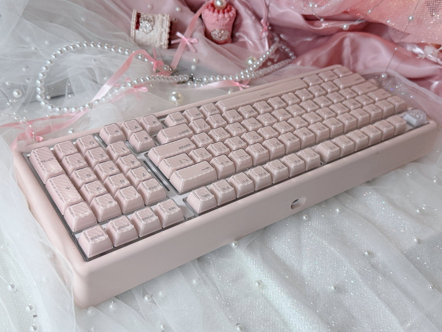 Unboxing Sample For Sales ONLY 1 Instock ainbell base99 pale pink silent switch tri-mode wireless mechanical keyboard