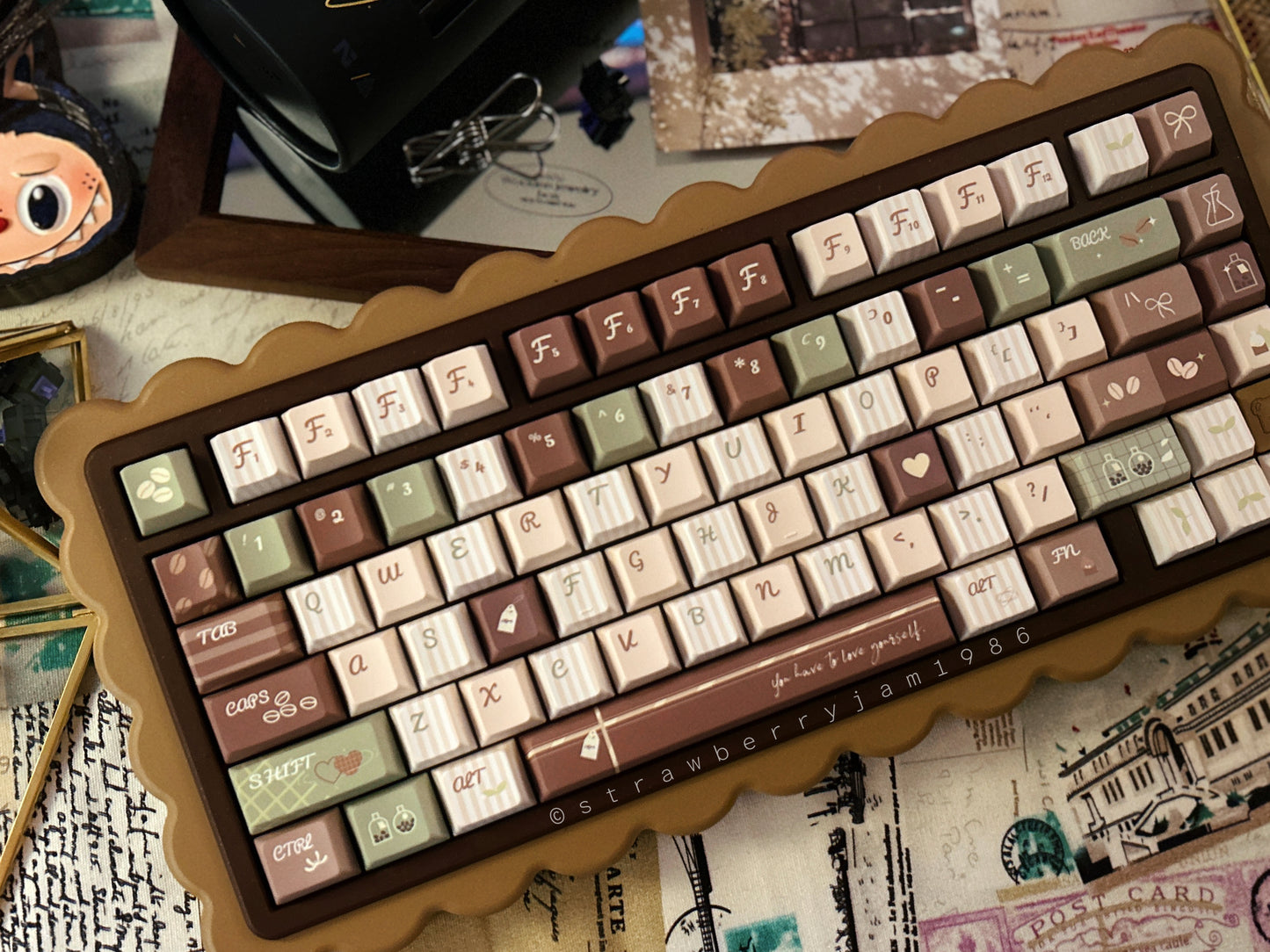 #0172 Matcha Latte Green Coffee Keycap Cherry Profile