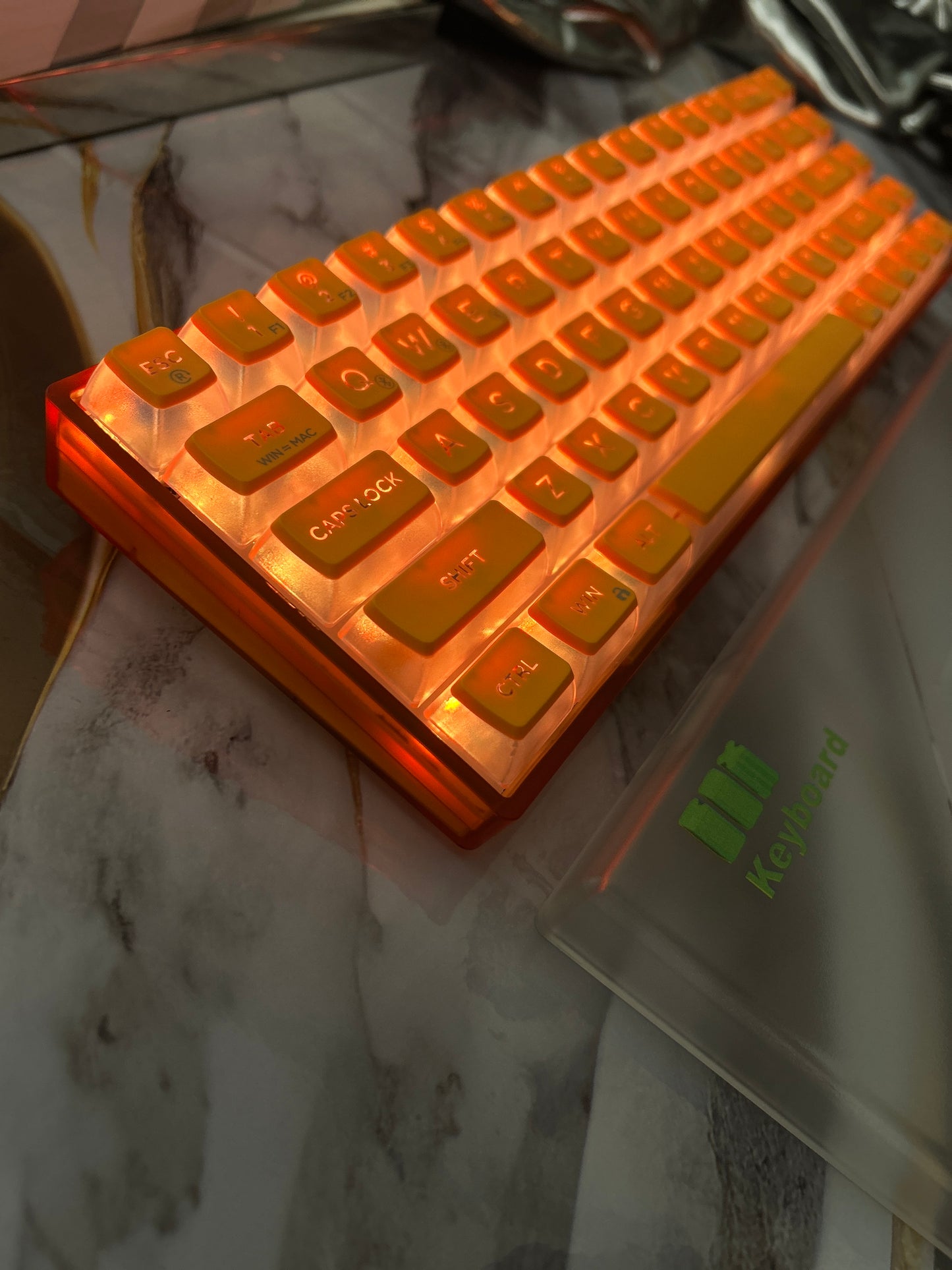 Unboxing Sample For Sales ONLY 1 Instock Soda Orange 68 Key RGB Clicky Mechanical Wireless Gaming Keyboard
