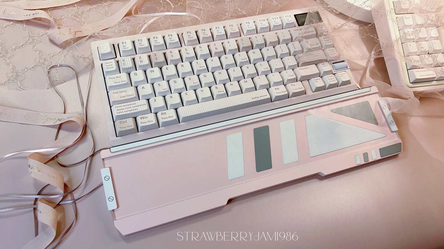 【PREORDER】Prebuilt ZOOM75 TIGA strawberry icecream pastel Pink tri_mode Aluminum Customized Mechanical Keyboard set (not including number pad nor wristrest)