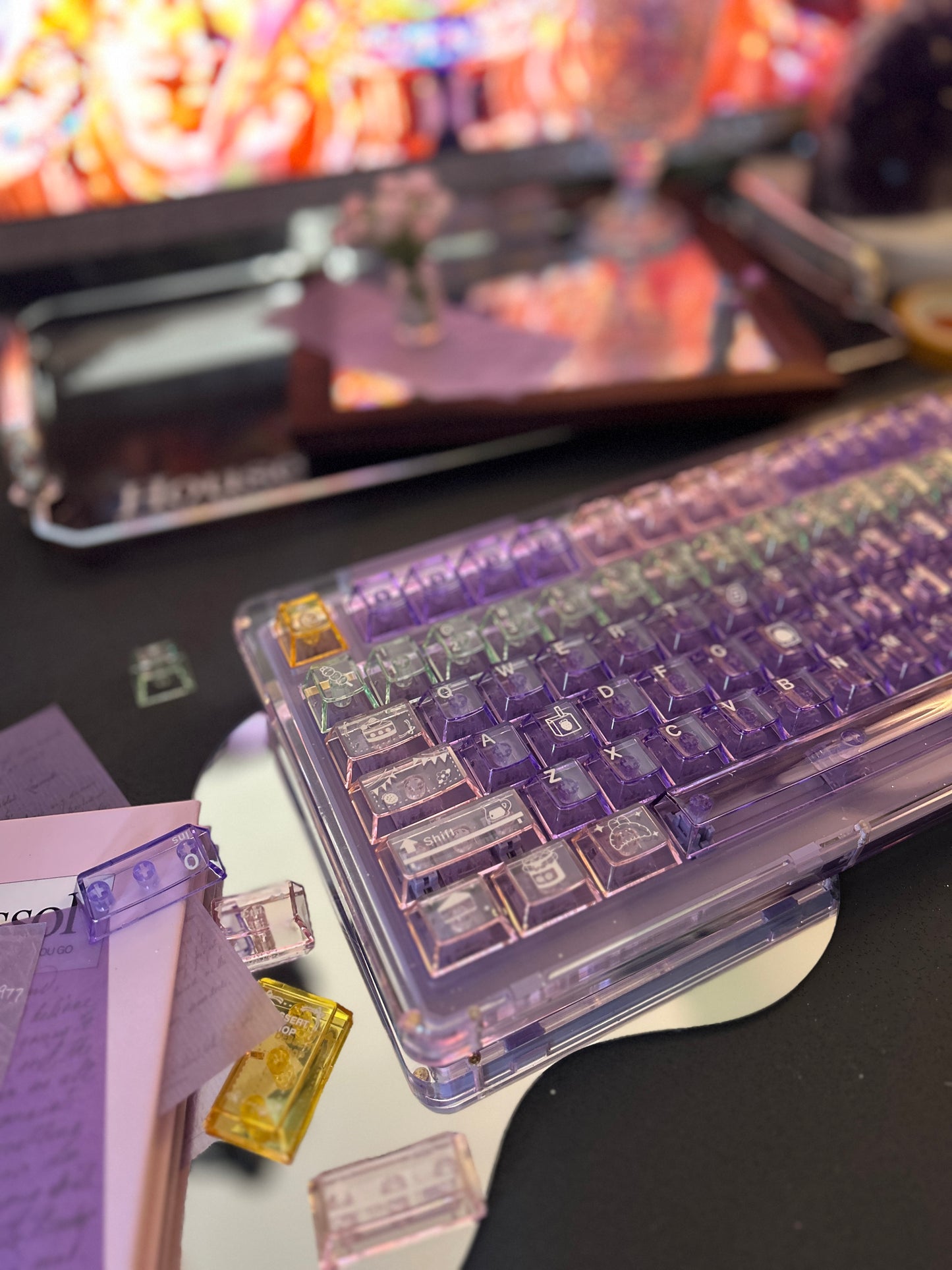 #0180 Crystal Candy Transparent PC Keycap (Keycaps ONLY not including keyboard)