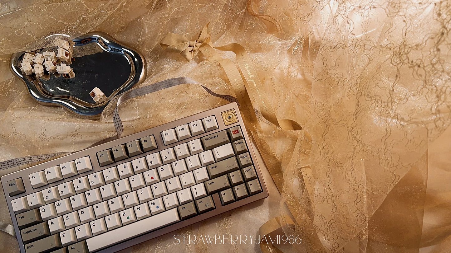 【preorder】Prebuilt NEO75 CU Grey Gold tri_mode Aluminum Customized Mechanical Keyboard set