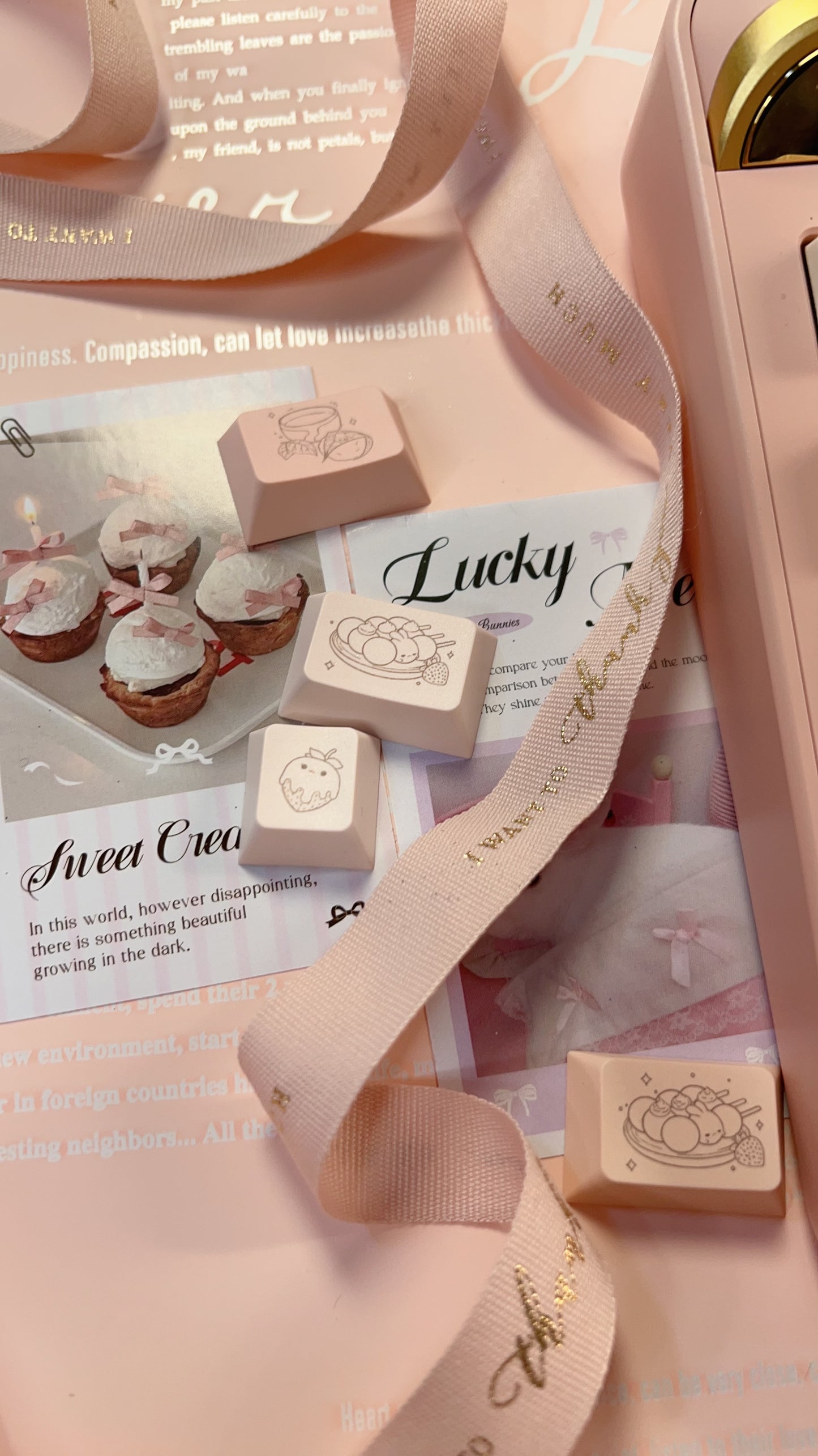 SOLD OUT mechbunni x strawberryjam1986 sweet dango peach green Keycap