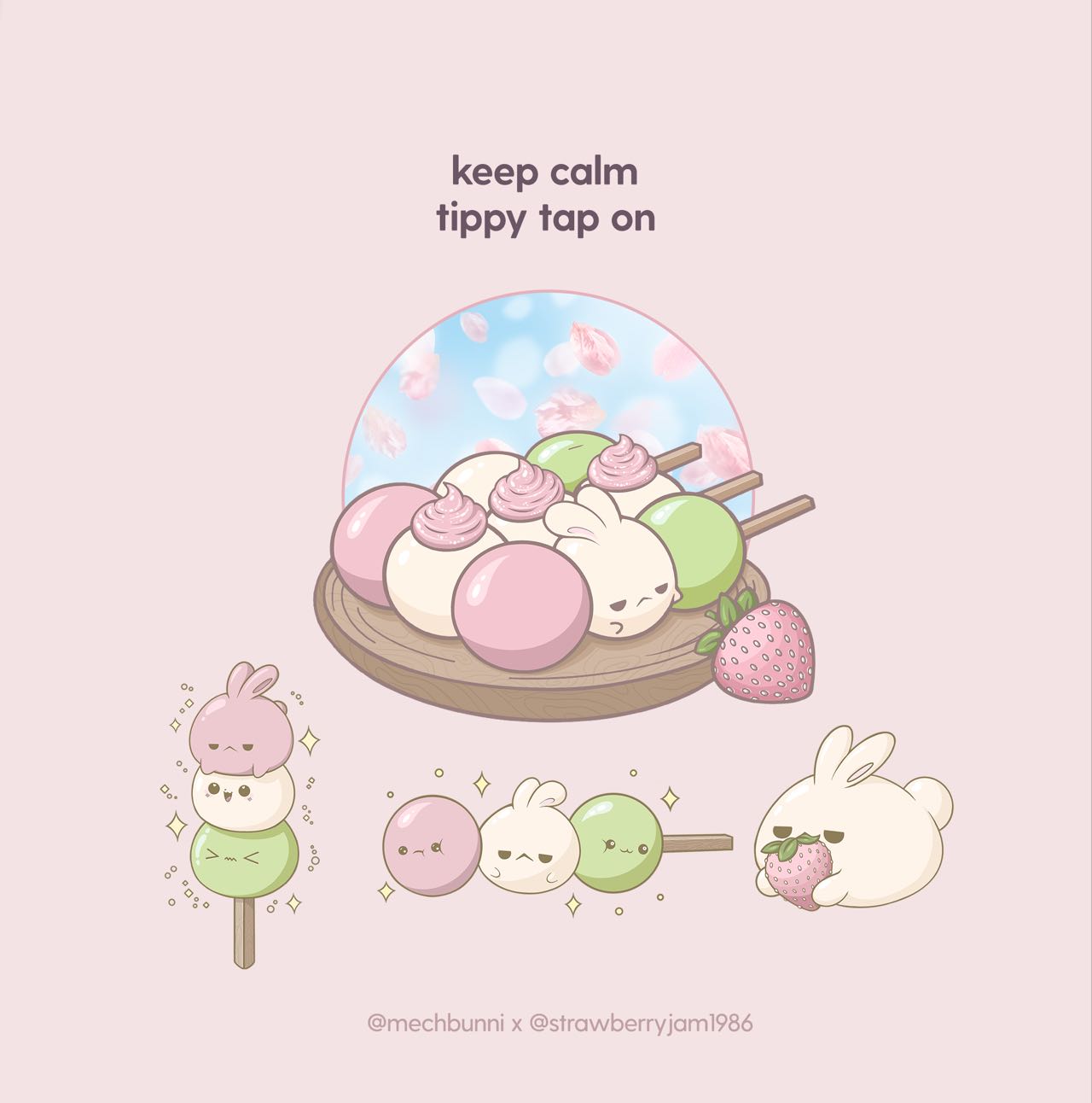 SOLD OUT mechbunni x strawberryjam1986 sweet dango peach green Keycap