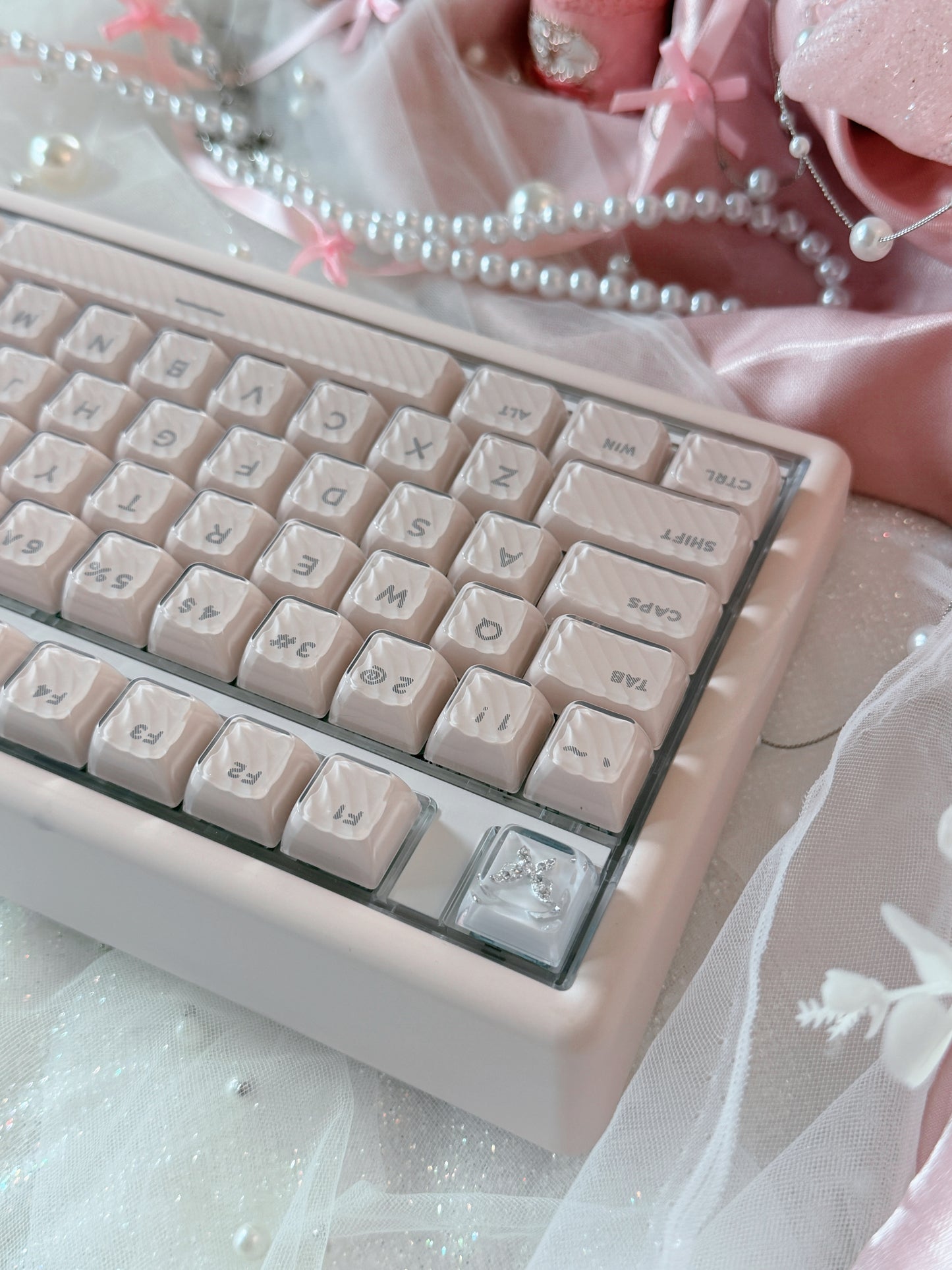 Unboxing Sample For Sales ONLY 1 Instock ainbell base99 pale pink silent switch tri-mode wireless mechanical keyboard