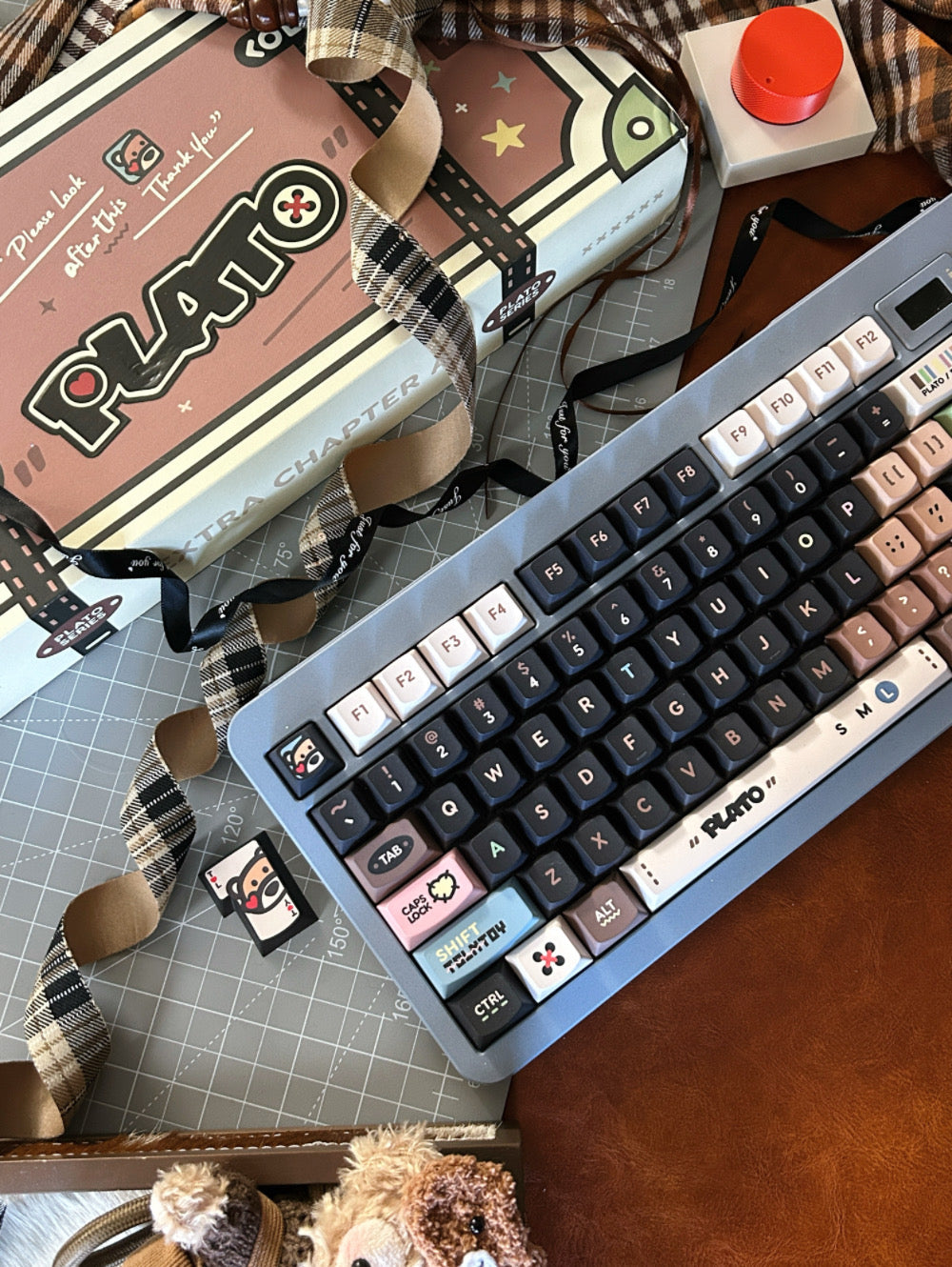 ONLY 1 Instock Prebuilt Aluminum Customized Mechanical Keyboard Matrix Meta75 Istanbul Dirty Blue Set (With Switch & Keycaps)