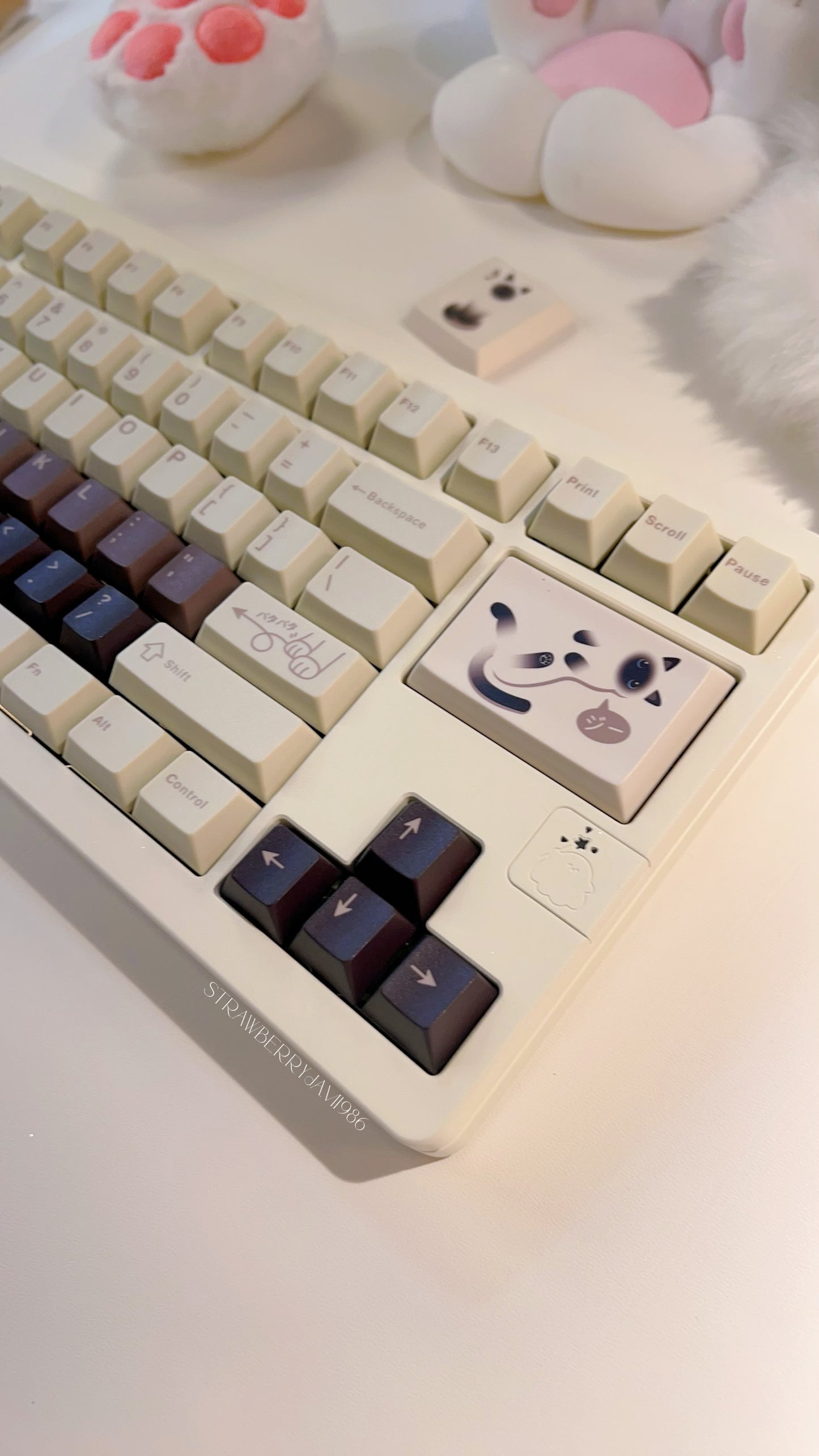 「only 1 Instock」Prebuilt Dino80 Cream White Aluminum Customized Mechanical Keyboard