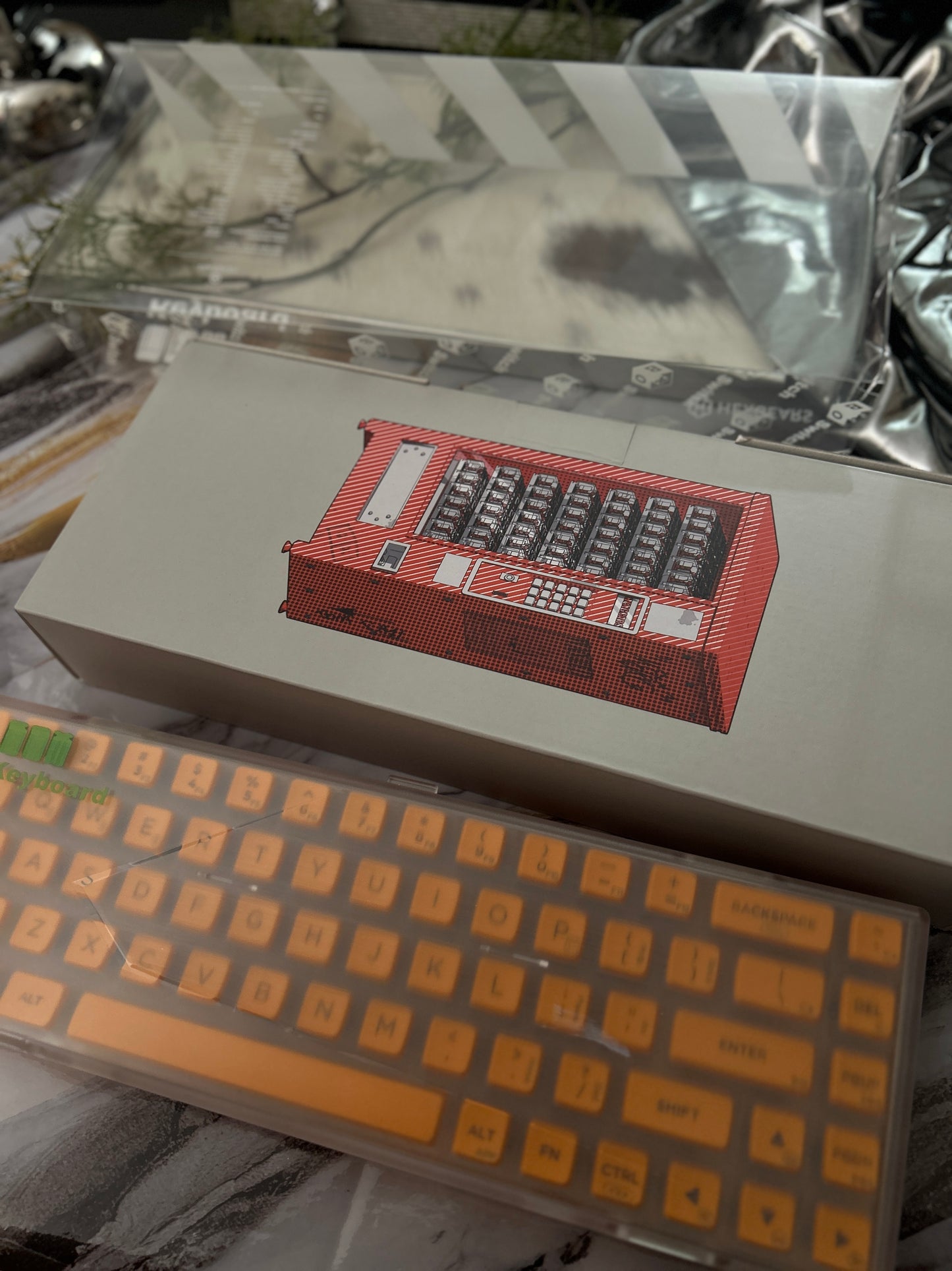 Unboxing Sample For Sales ONLY 1 Instock Soda Orange 68 Key RGB Clicky Mechanical Wireless Gaming Keyboard