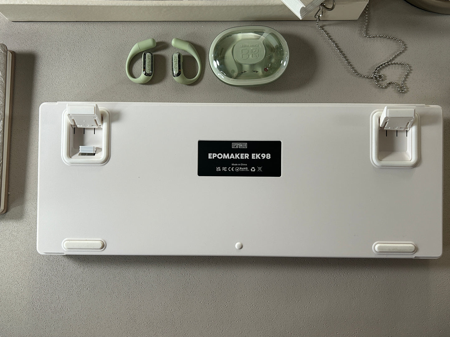 Unboxing Sample For Sales ONLY 1 Instock EPOMAKER EK98 Wireless Mechanical Keyboard, Tri-Mode Bluetooth/2.4Ghz/USB-C Wired, Hot Swappable Creamy Switch, RGB Backlit Custom (White, Mulan Switch)