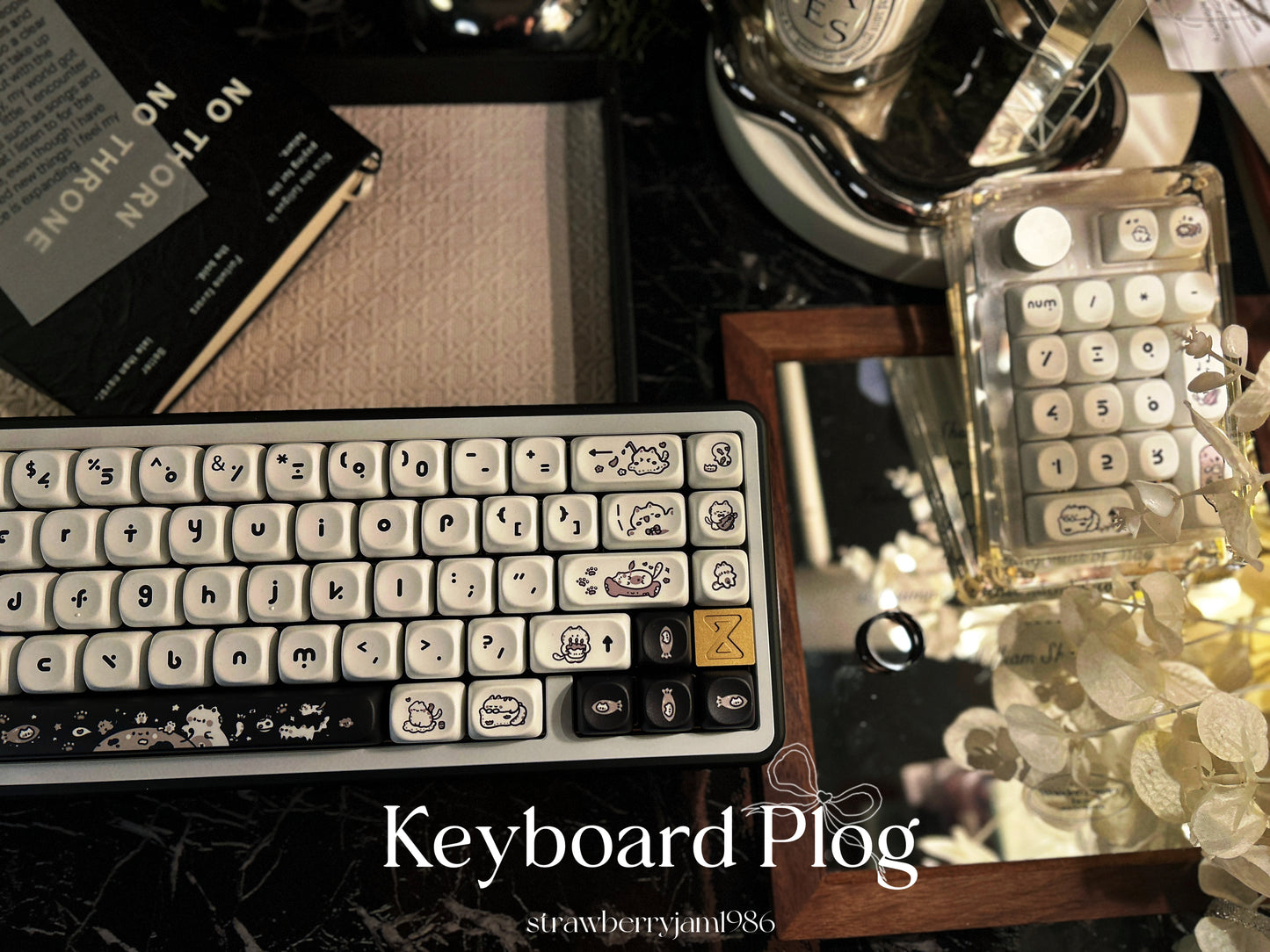 ONLY 1 INSTOCK Prebuilt Aluminum Customized Mechanical Keyboard BUFF65 BLACK White Creamy Thocky Set(not including number pad)