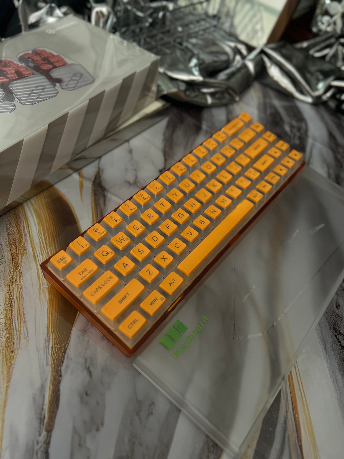 Unboxing Sample For Sales ONLY 1 Instock Soda Orange 68 Key RGB Clicky Mechanical Wireless Gaming Keyboard