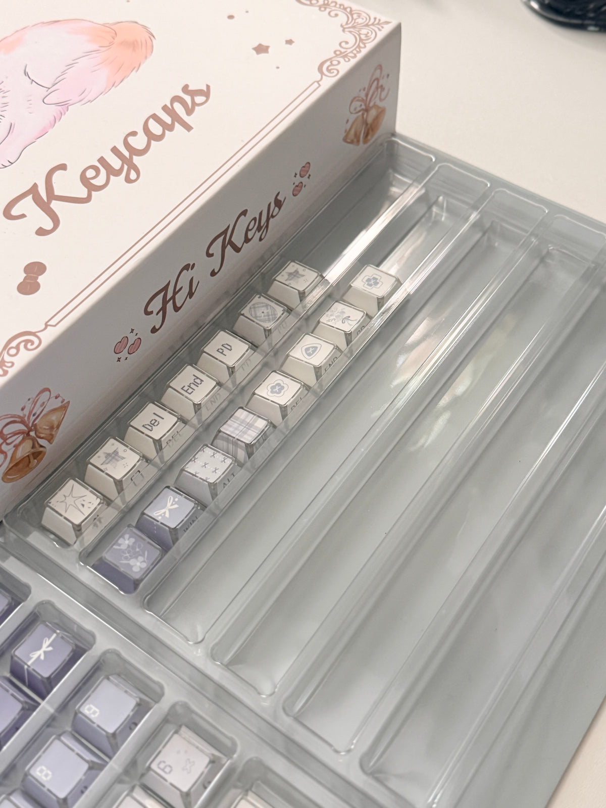 #0304 Lavender Butterfly Dream Keycaps | Pastel Blue Purple Fairycore Mechanical Keyboard Keycaps