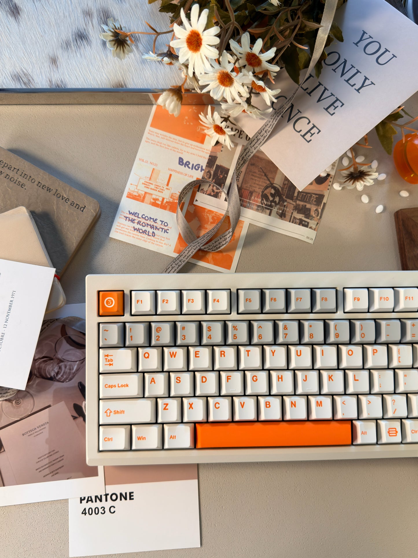 Unboxing Sample For Sales ONLY 1 Instock LUMINKEY75 V2 Tri-Mode Custom Mechanical Keyboard Warm Orange-White