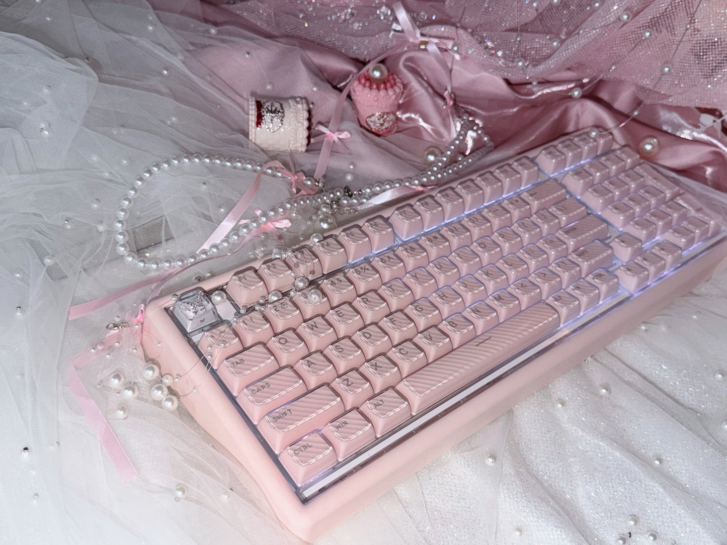 Unboxing Sample For Sales ONLY 1 Instock ainbell base99 pale pink silent switch tri-mode wireless mechanical keyboard