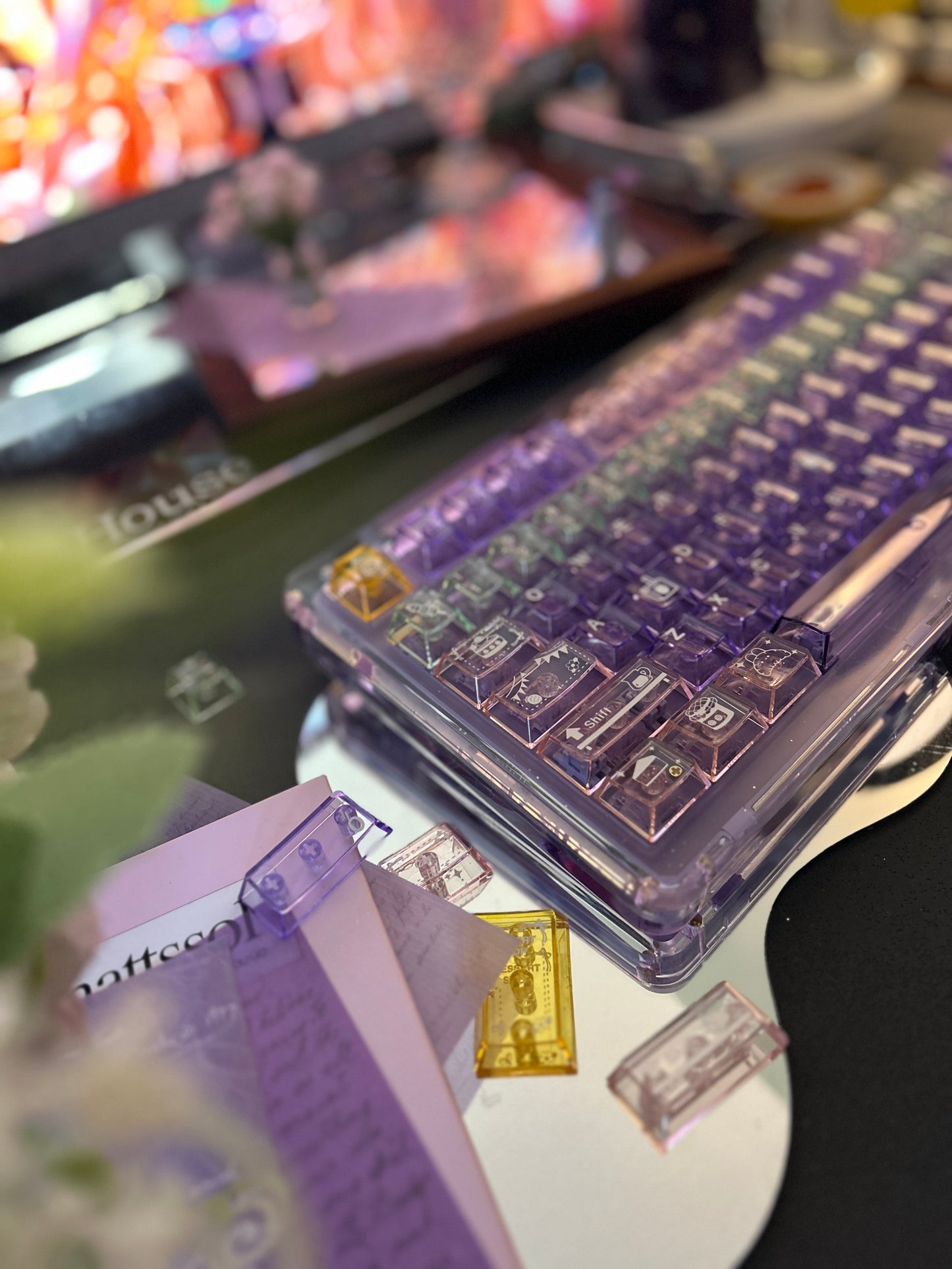 #0180 Crystal Candy Transparent PC Keycap (Keycaps ONLY not including keyboard)