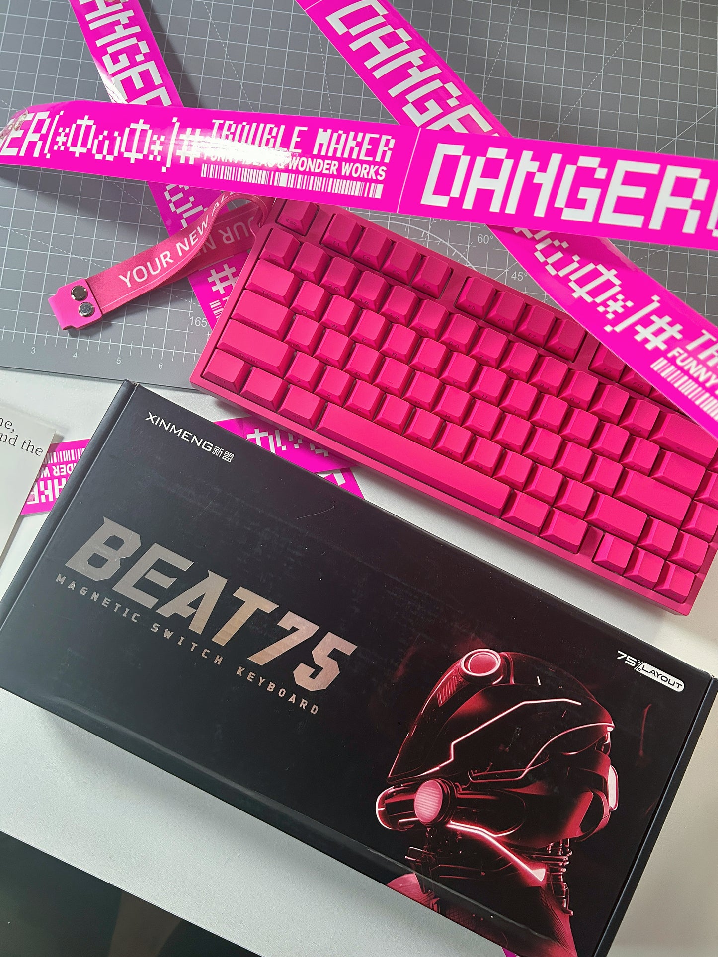 PREBUILT Hot Pink BEAT75 RGB Wireless Tri-Mode Magnetic Switch Gaming Mechanical Keyboard(2-3 wks shipping)