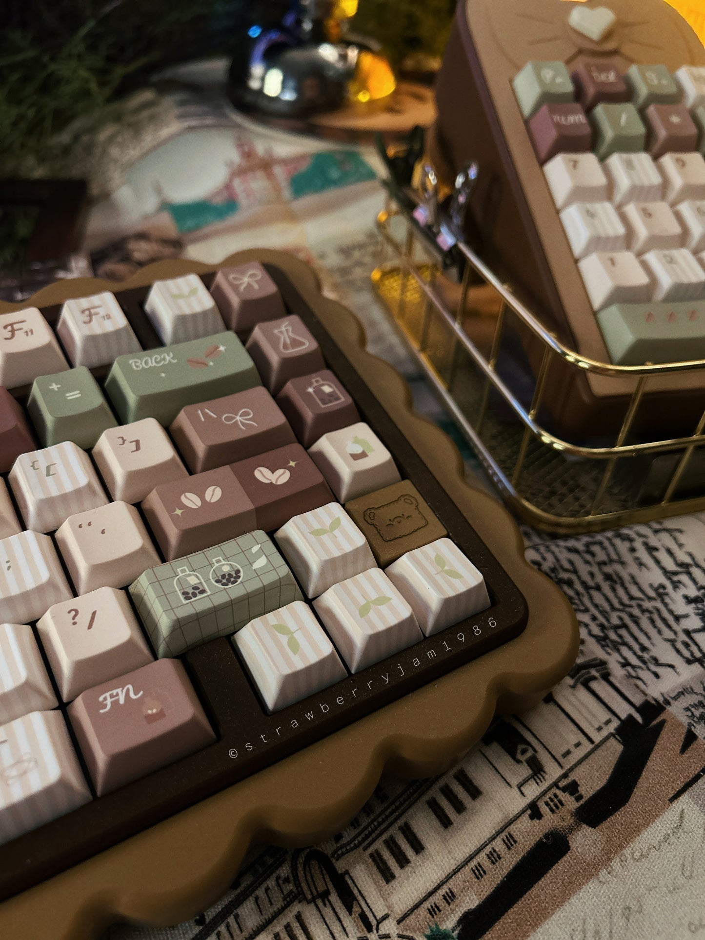 #0172 Matcha Latte Green Coffee Keycap Cherry Profile
