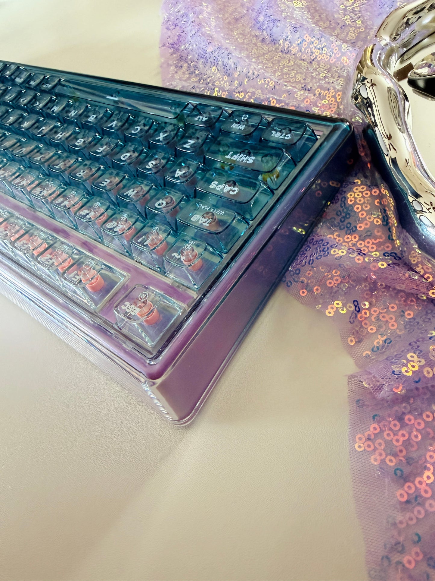 Unboxing Sample For Sales ONLY 1 Instock Prebuilt Einperr Base99 Wireless Mechanical Keyboard with PC Transparent Keycaps, Hot Swappable Custom Keyboard with Number Pad, RGB Backlit, Lulu Switch for Windows Mac - Cosmic Violet