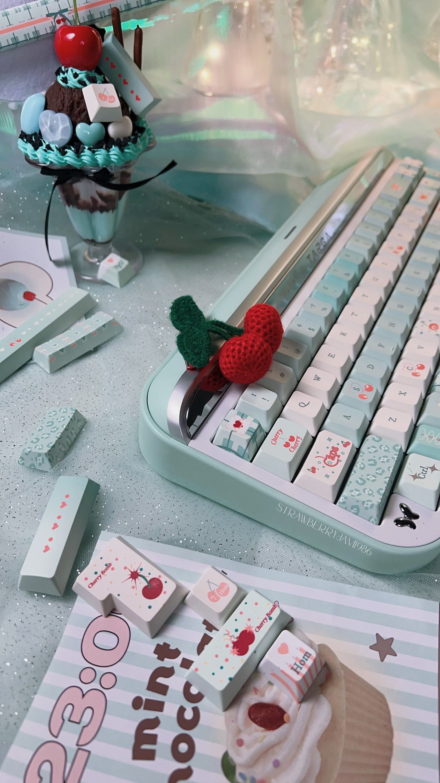 「only 1 Instock」Prebuilt Aluminum Customized Mechanical Keyboard Targa65 Mint Green
