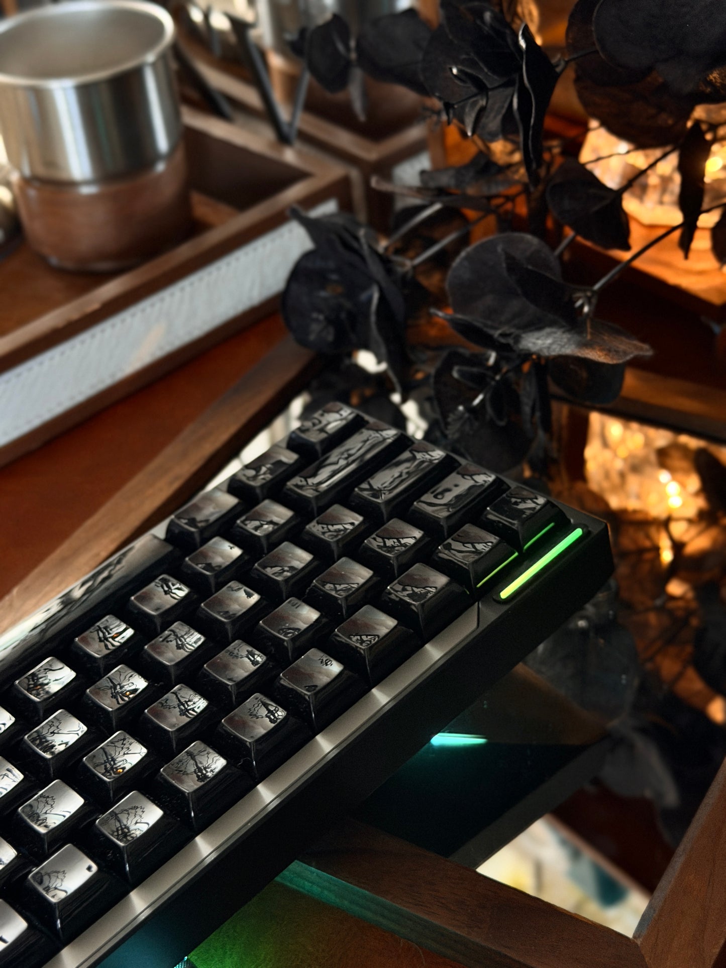 ONLY 1 Instock Prebuilt Aluminum Customized Mechanical Wired Keyboard Paper65 With Y3 Linear Switch & Black keycaps