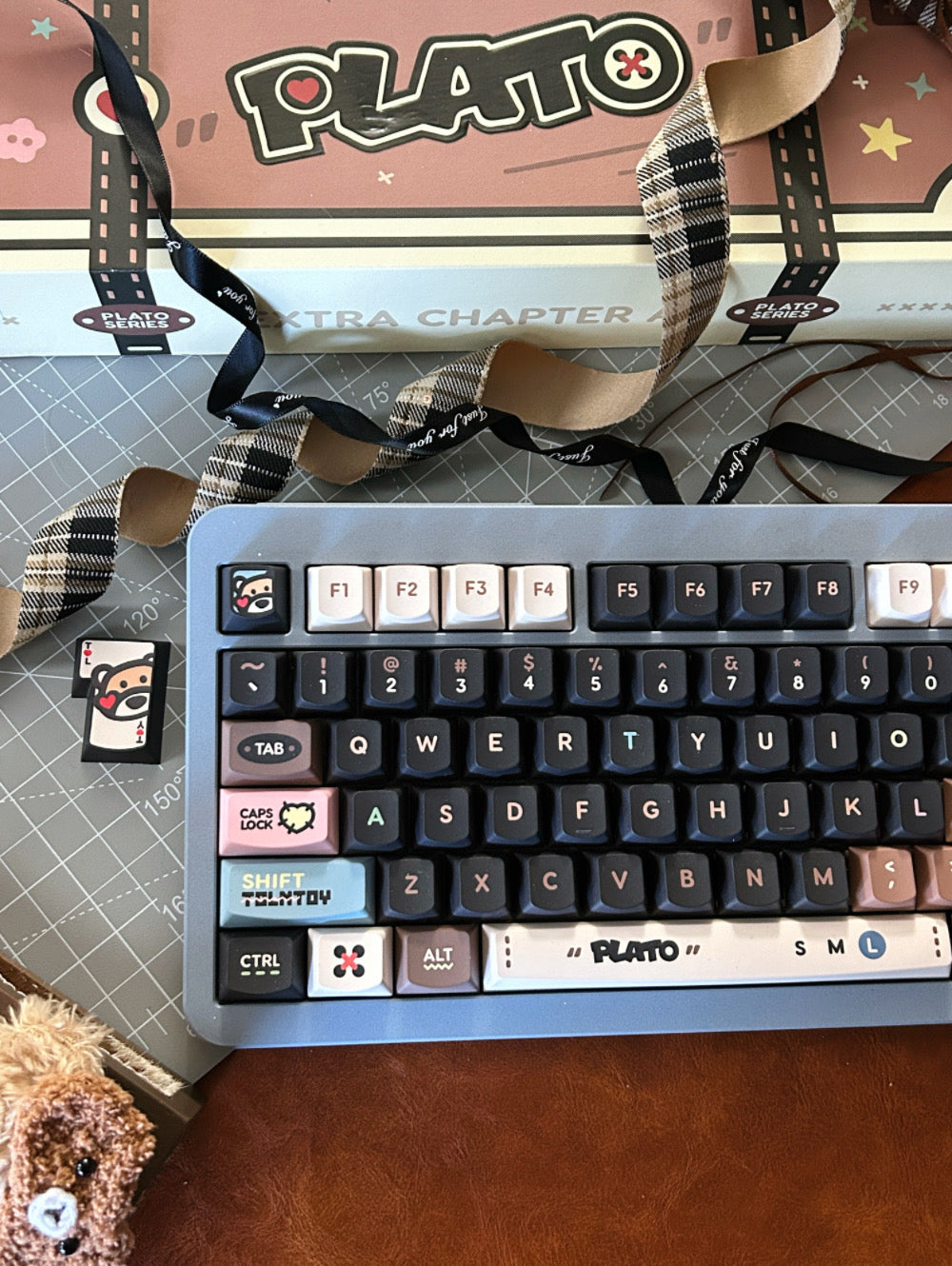 ONLY 1 Instock Prebuilt Aluminum Customized Mechanical Keyboard Matrix Meta75 Istanbul Dirty Blue Set (With Switch & Keycaps)