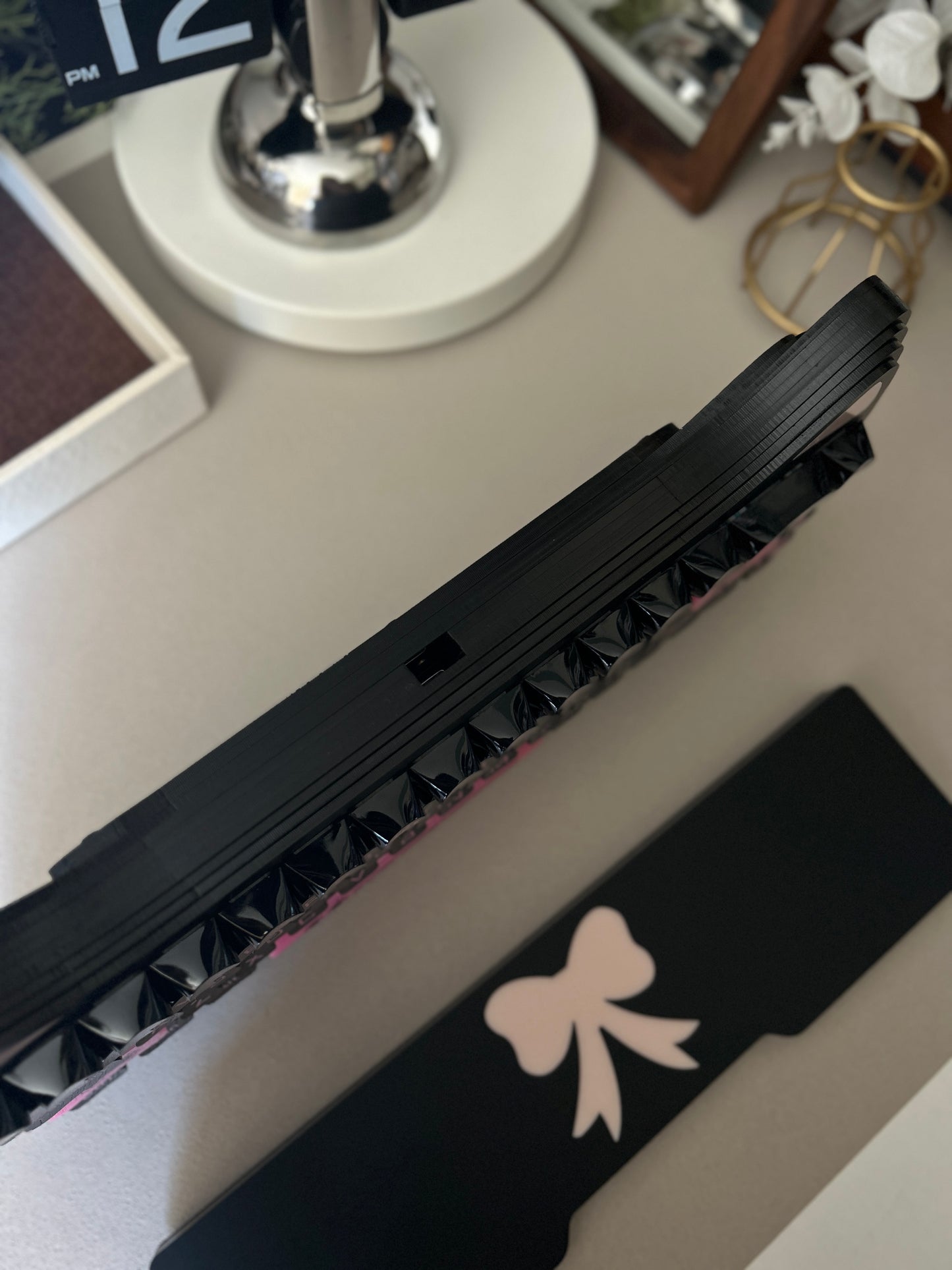 {Preorder} Prebuilt Acrylic Black Kitten Acrylic Ergonomic Customized Mechanical Keyboard Set
