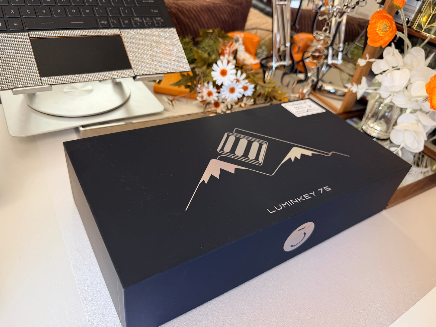 Unboxing Sample For Sales ONLY 1 Instock LUMINKEY75 V2 Tri-Mode Custom Mechanical Keyboard Warm Orange-White