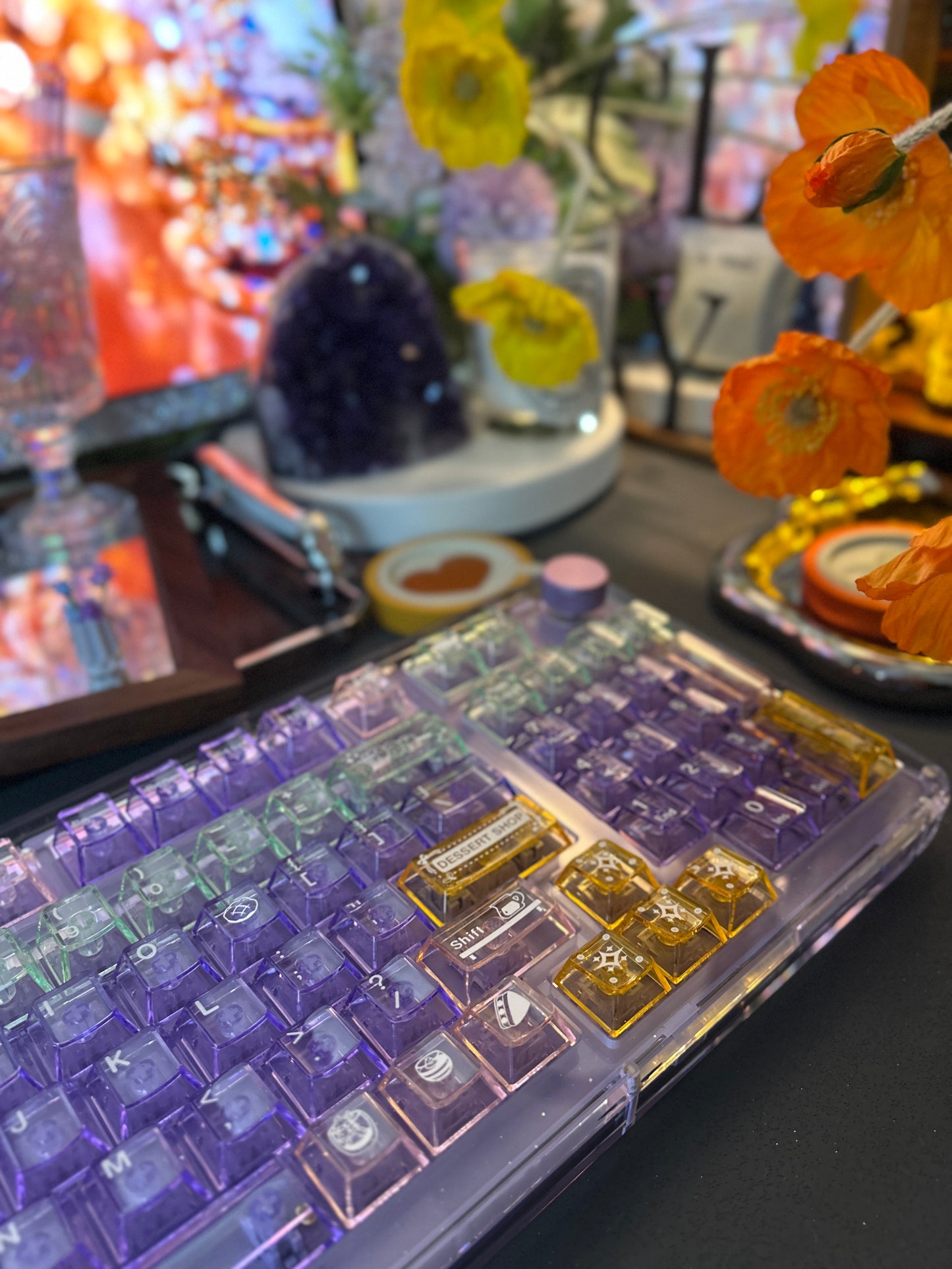 #0180 Crystal Candy Transparent PC Keycap (Keycaps ONLY not including keyboard)