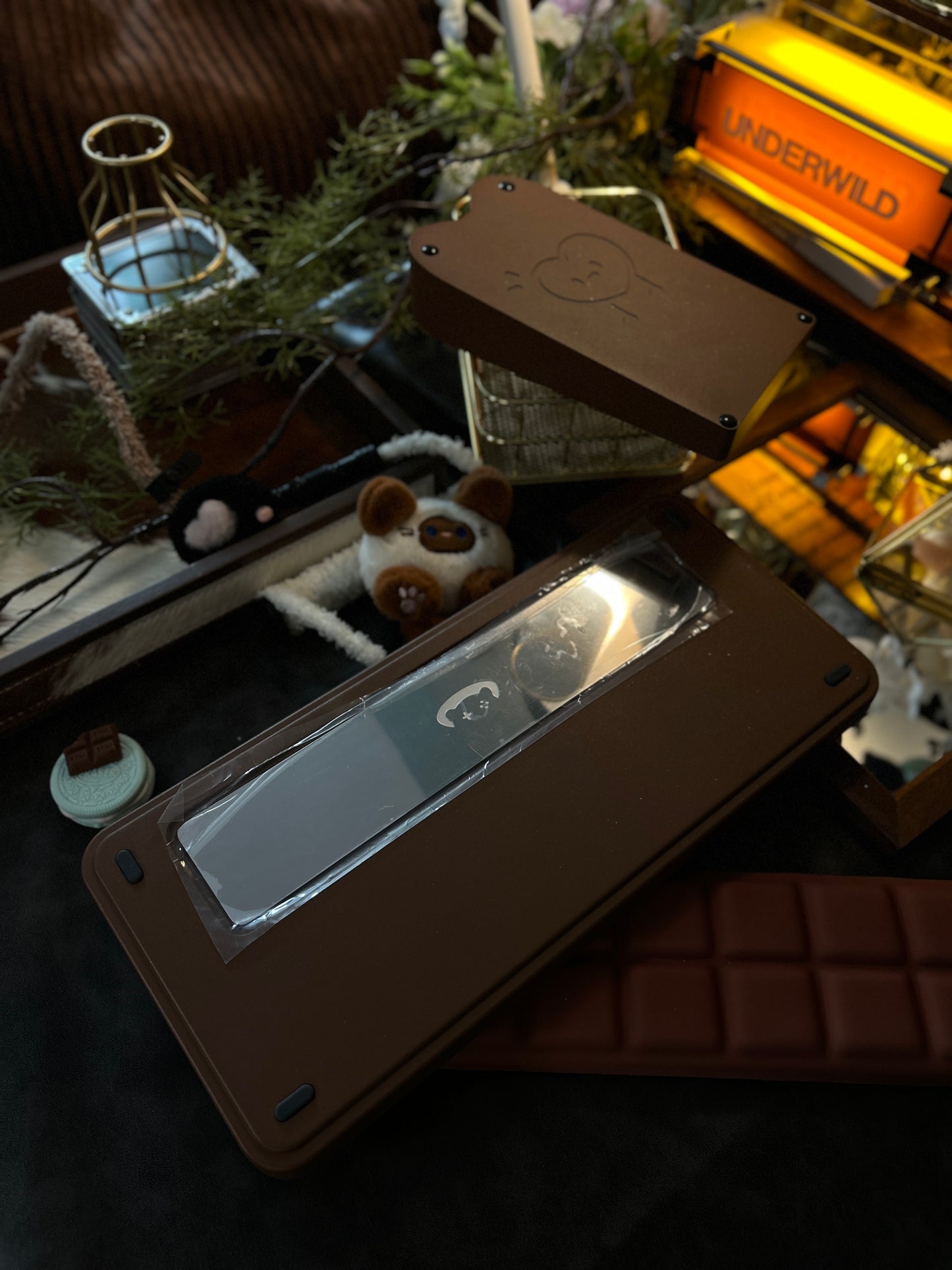 ONLY 1 INSTOCK Prebuilt Aluminum Customized Mechanical Keyboard Bear75 Mint Chocolate set with soft Wristrest without the number pad