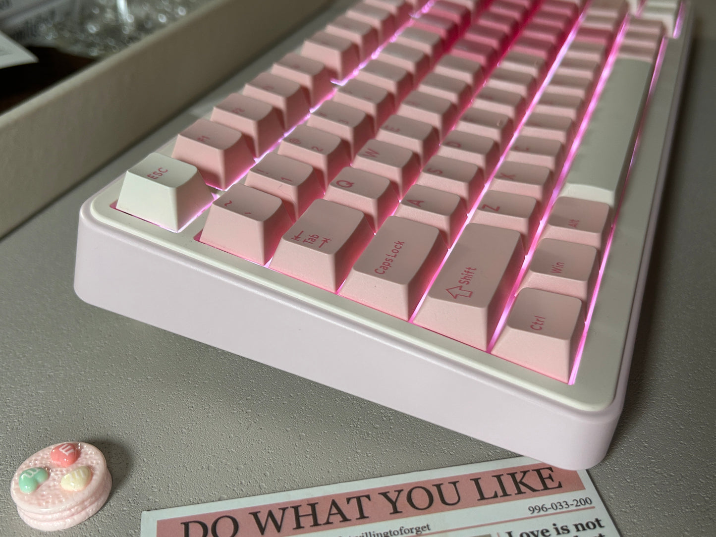 Unboxing Sample For Sales ONLY 1 Instock Pink Heart YUNZII B75 PRO Wireless Mechanical Keyboard,75% Layout with Knob,Hot Swap Gasket Custom Structure,Creamy Pre-lubed Switches,RGB Backlit,Bluetooth/Type-C/2.4G for Win/Mac(Milk Switch,Pink)