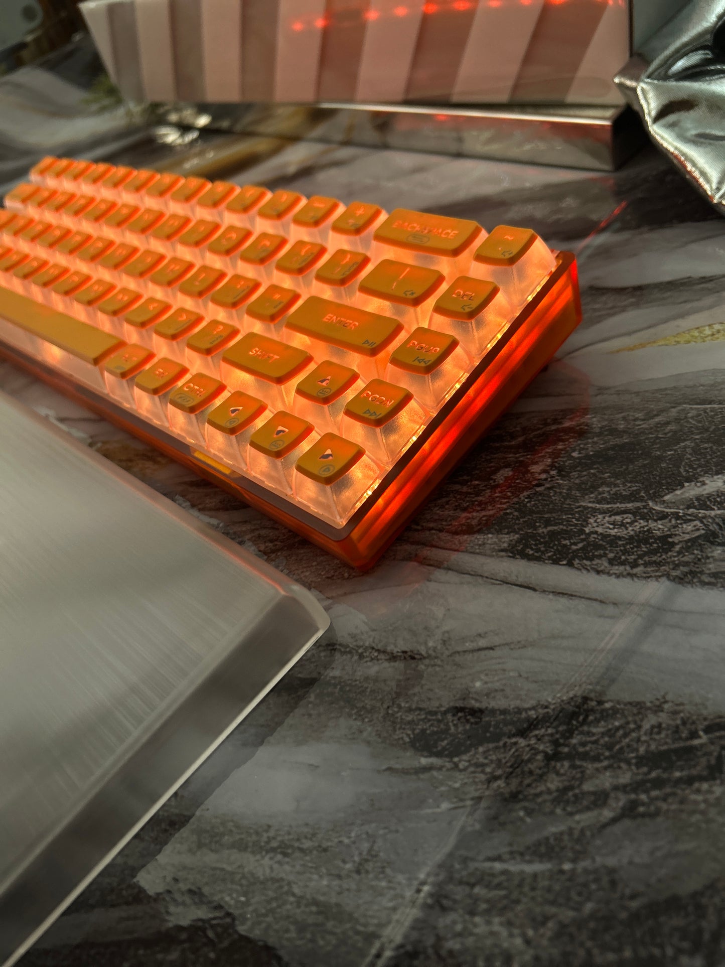 Unboxing Sample For Sales ONLY 1 Instock Soda Orange 68 Key RGB Clicky Mechanical Wireless Gaming Keyboard