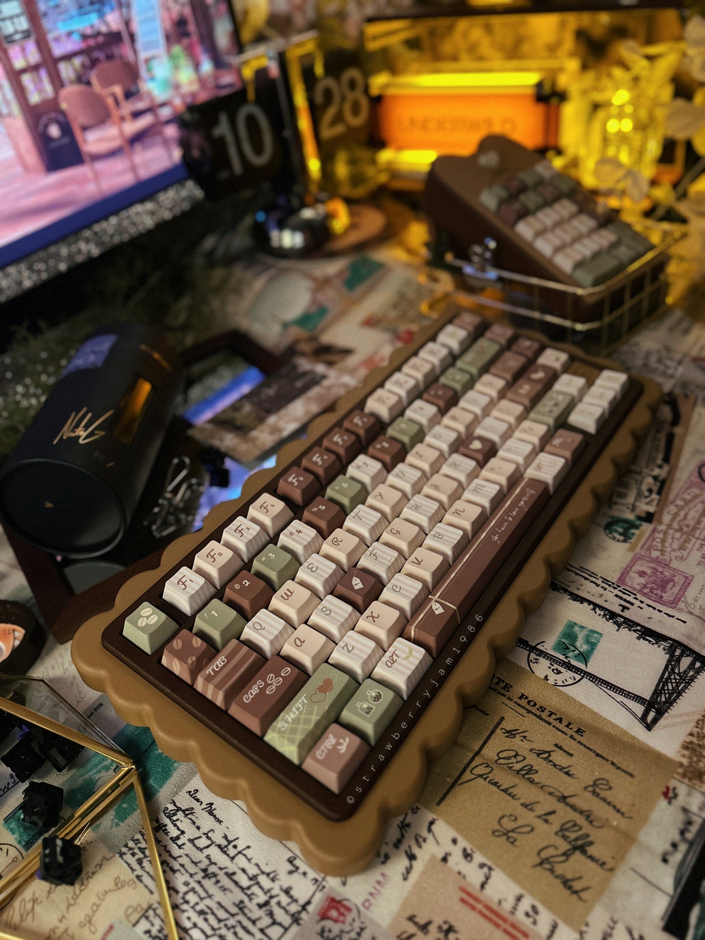 #0172 Matcha Latte Green Coffee Keycap Cherry Profile