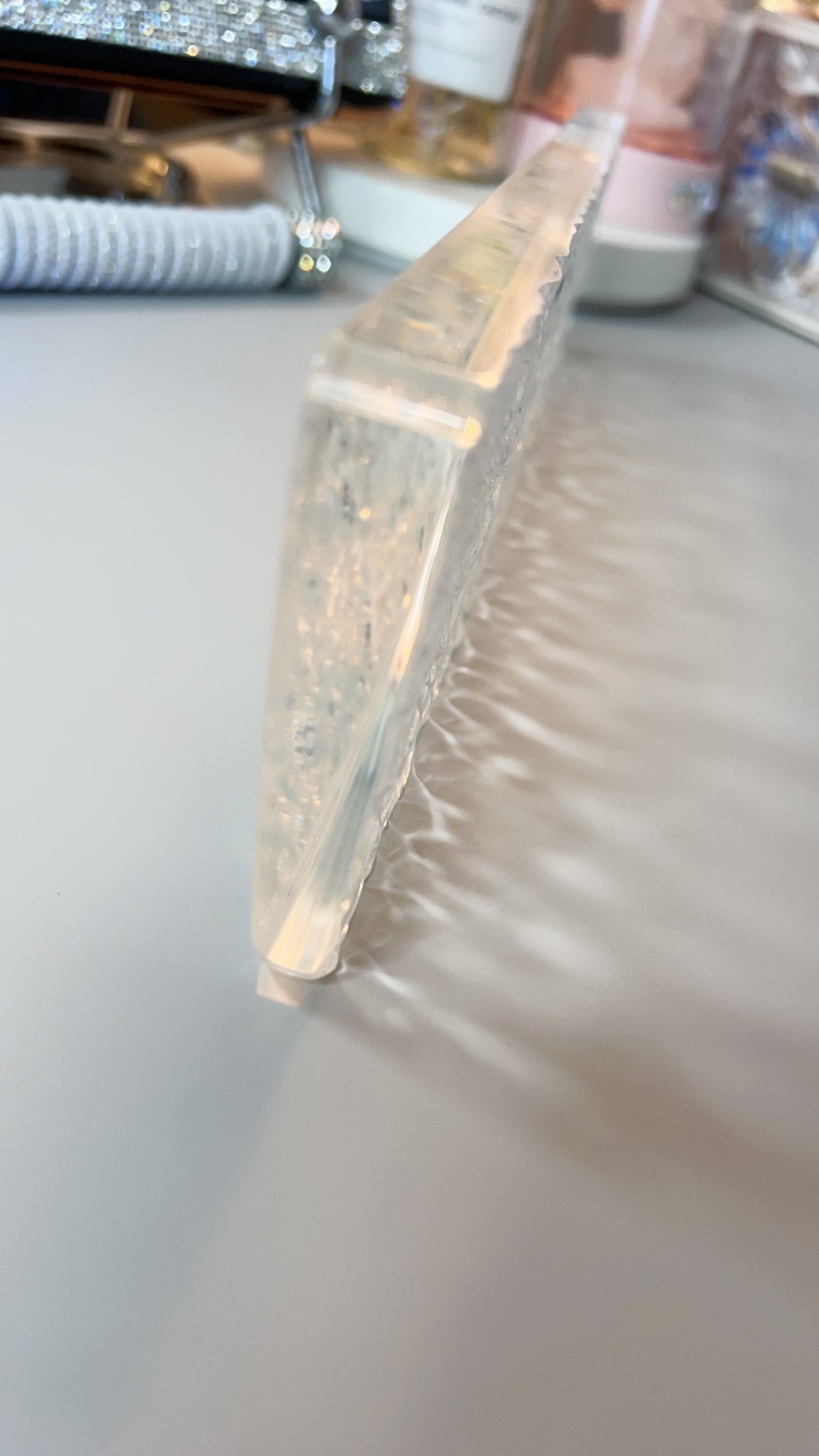 Black/ White Transparent Crystal Clear Acrylic Ice Water Ripple Keyboard Hand Rest Wrist Rest Board(ONLY Wristrest not including keyboard or cable)