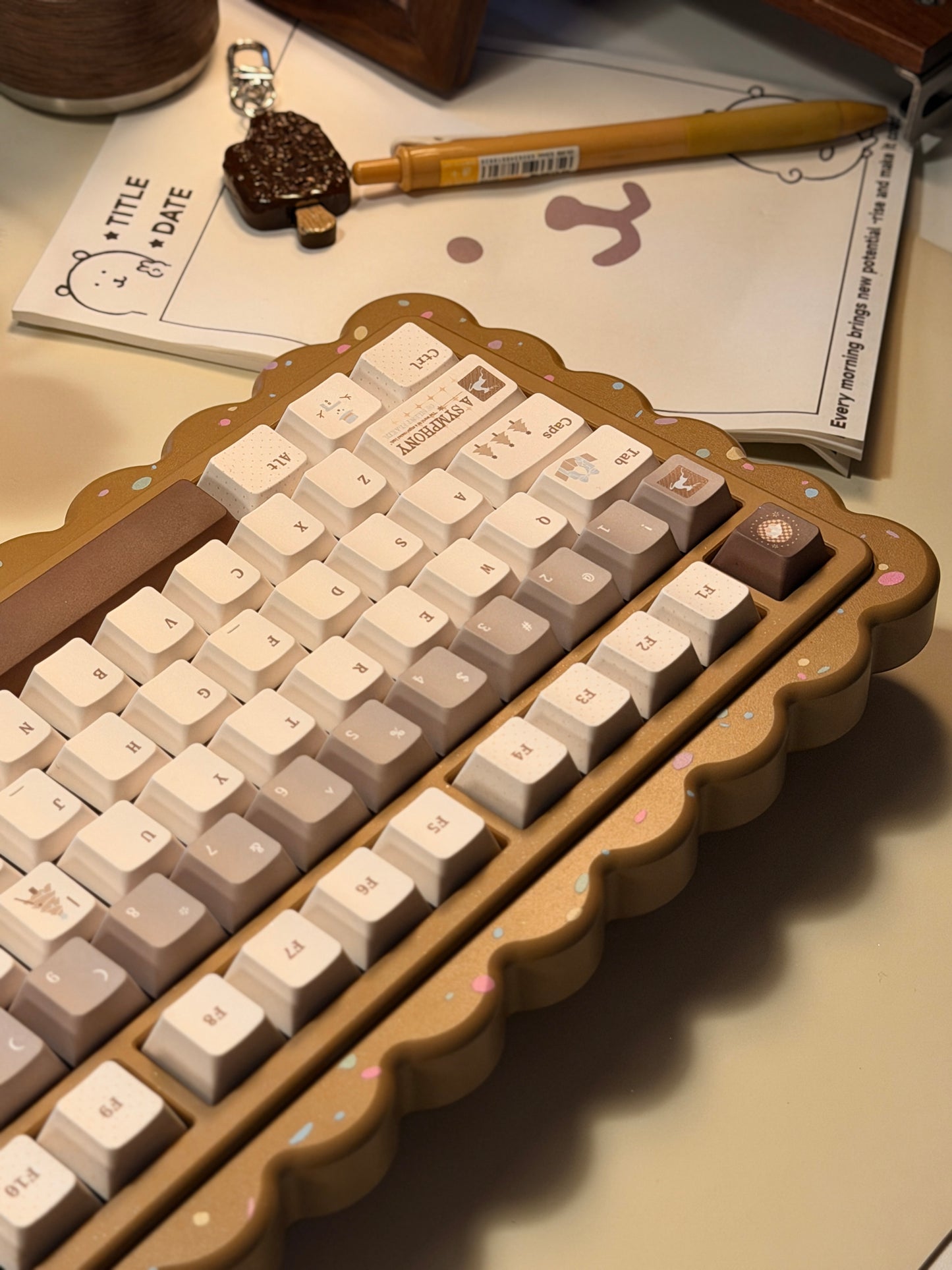 #0275 Snow Chestnut House Blue Coffee Light Saturated Colors Keycap Cherry Profile Designed By MoCoo