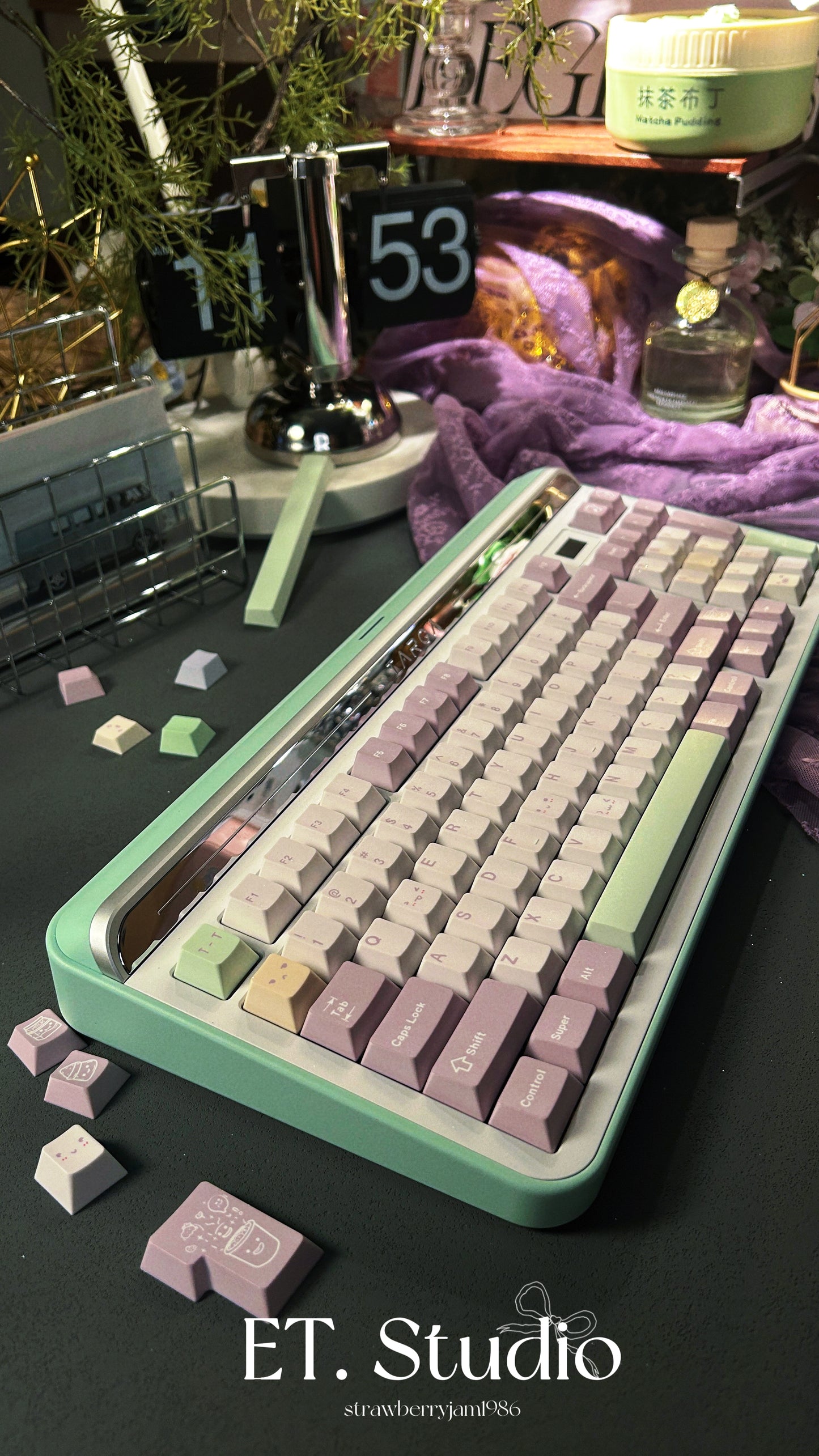 ONLY 1 Instock Prebuilt Targa98 Mint Green Aluminum Customized Mechanical Keyboard Set