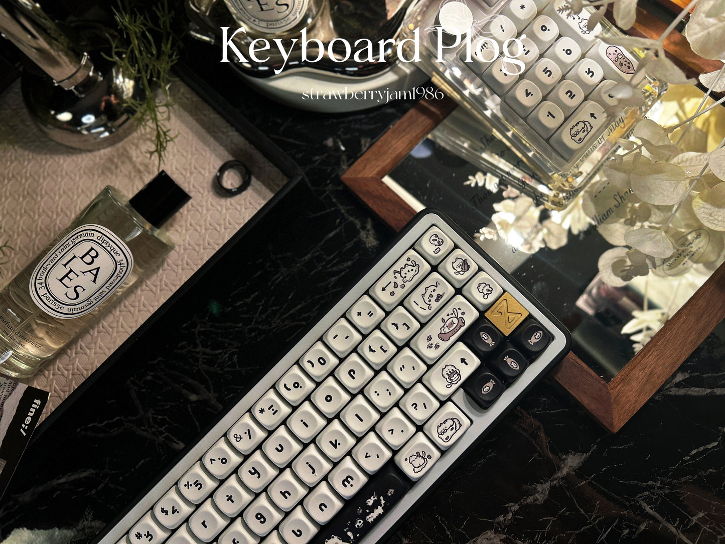 ONLY 1 INSTOCK Prebuilt Aluminum Customized Mechanical Keyboard BUFF65 BLACK White Creamy Thocky Set(not including number pad)