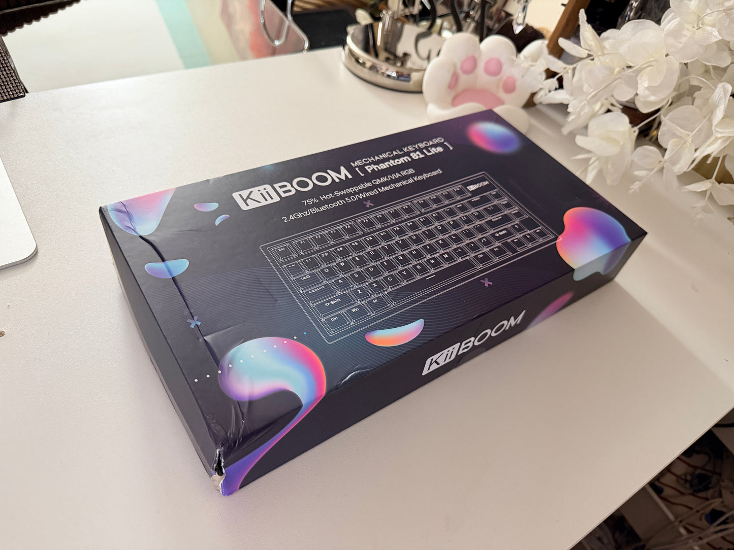 Unboxing Sample ONLY 1 INSTOCK KiiBOOM Phantom81 Lite White Tri-mode Wireless Mechanical Keyboard