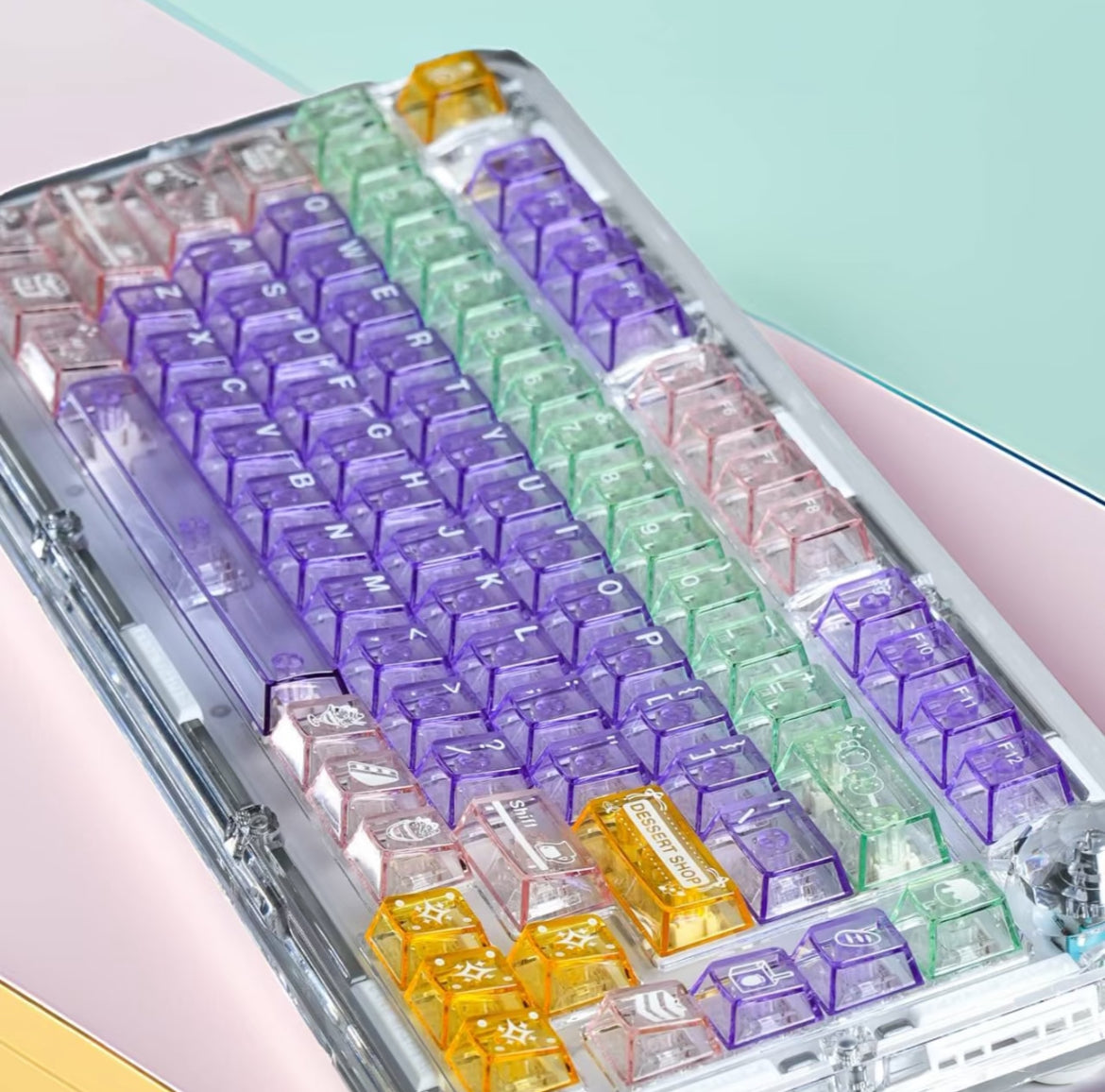 #0180 Crystal Candy Transparent PC Keycap (Keycaps ONLY not including keyboard)