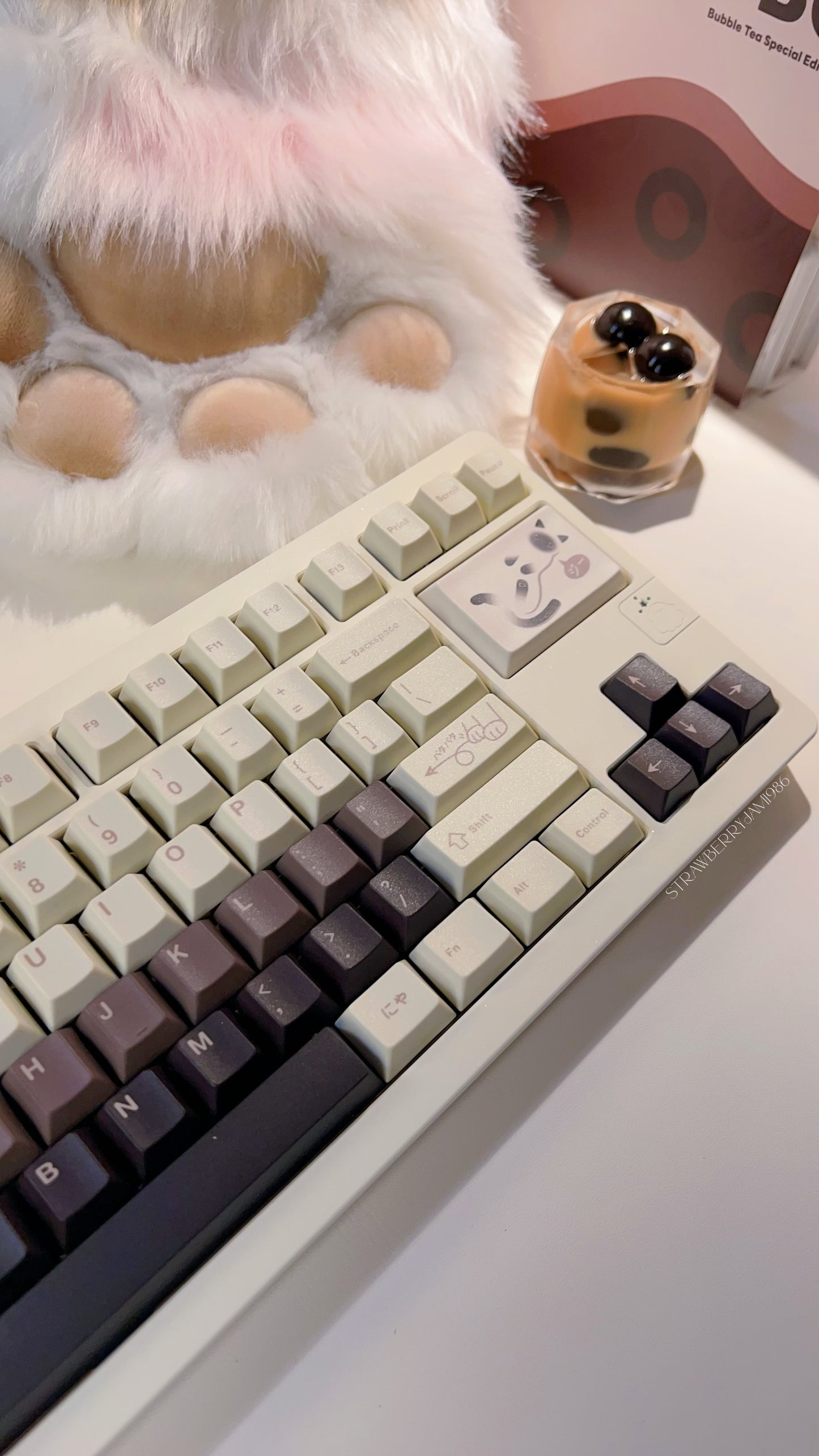 「only 1 Instock」Prebuilt Dino80 Cream White Aluminum Customized Mechanical Keyboard