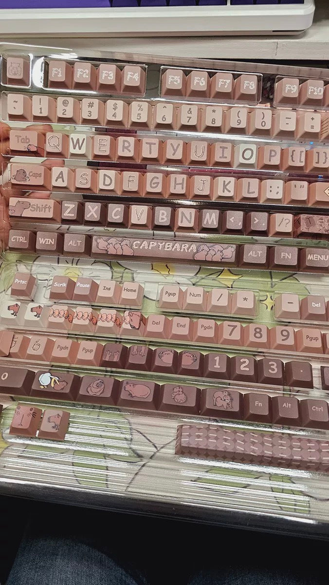 strawberryjam1986 kapybara daily life themed cherry profile Keycap