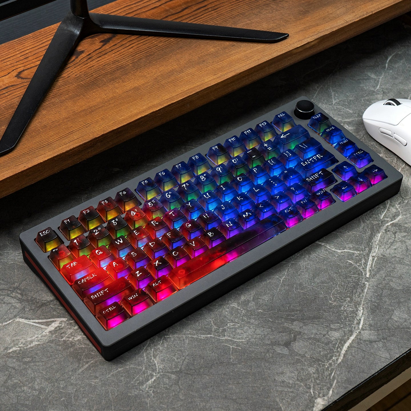 #0214 Neon/Universe/Star Gradually Change Foggy Matte Keycap(not including keyboard)