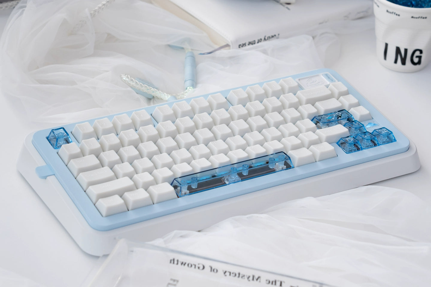 #0209 Star Talks Creamy White Keycap Cherry Profile Designed By URE(not including keyboard)